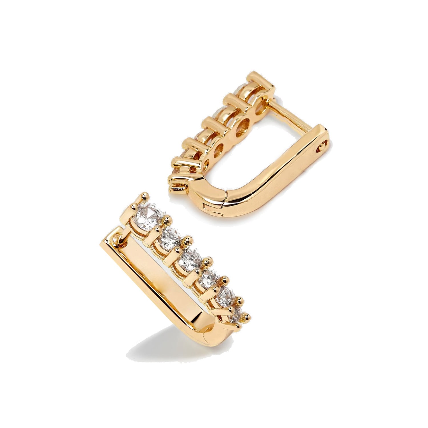Potoska Women's Marlo Midi Hoop Crystal Earrings In Gold In Gold