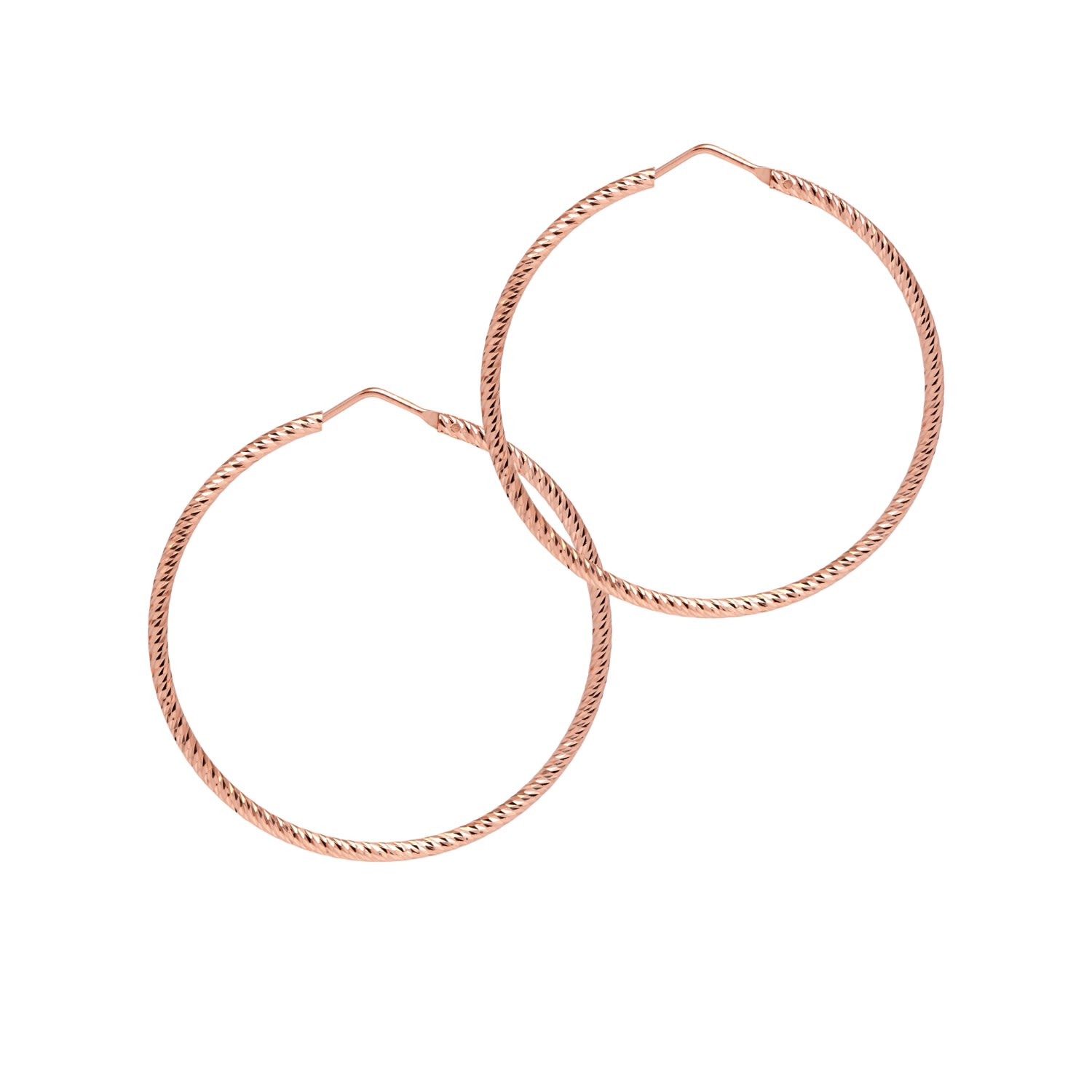 The Hoop Station Women's Sparkly Hoops Medium - Rose Gold