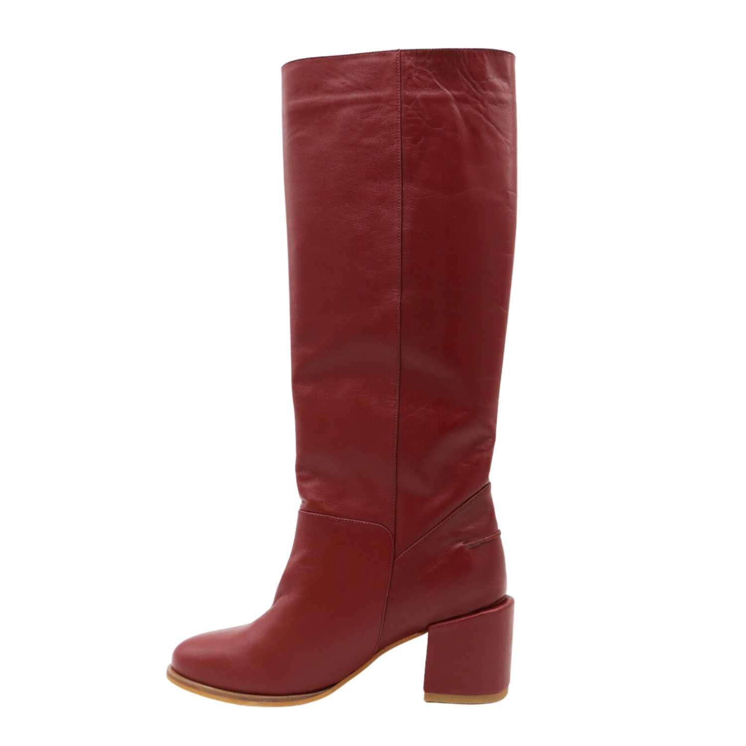 Women’s Red Cléo Knee High Boots In Wine Leather 6 Uk Stivali New York