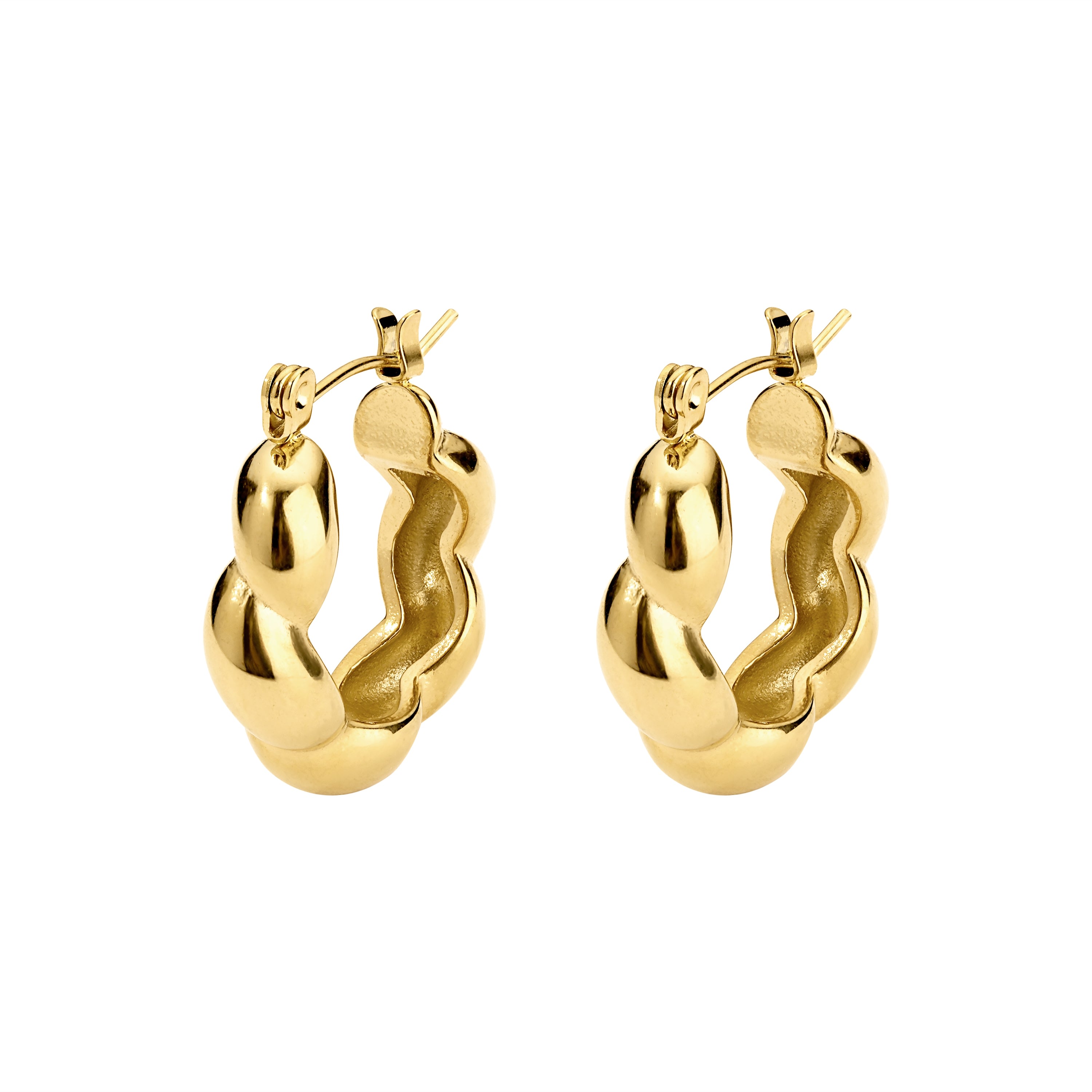 Women’s Gold Flora Geometric Floral Hoop Earrings Olivia Le
