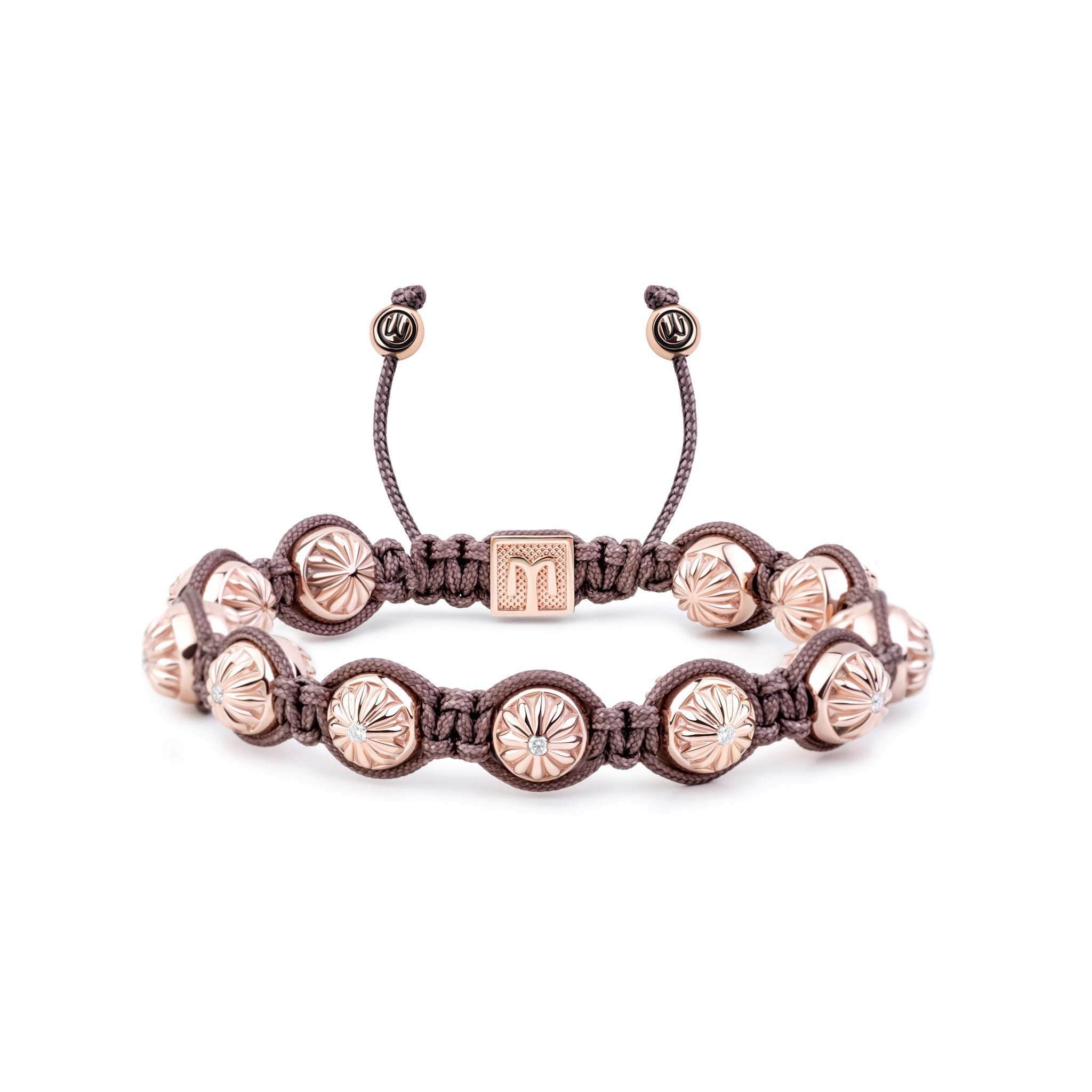 Mahigan Women's Macrame Bracelet In Dark Mauve & Rose Gold - The Maverick