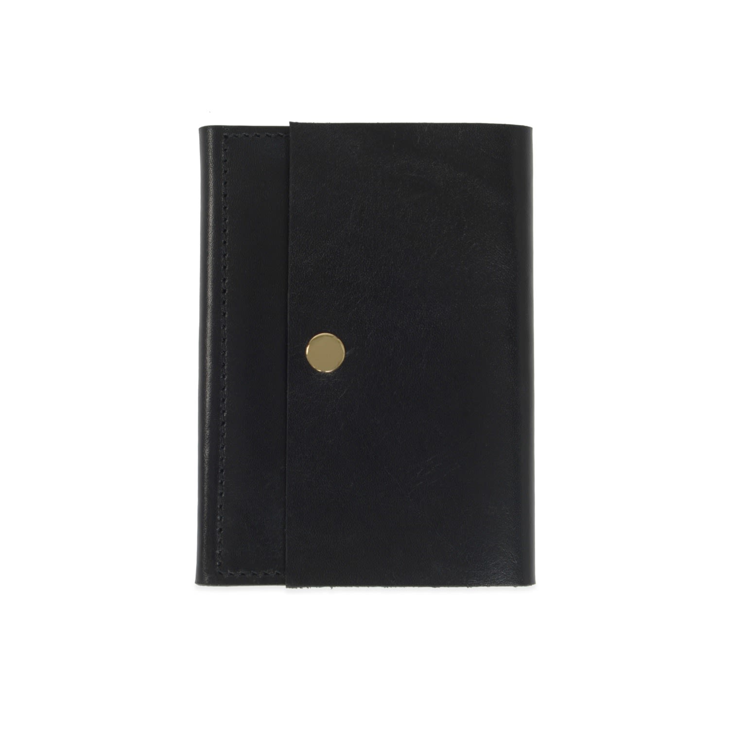 Vida Vida Luxe Black Leather Passport Holder In Black
