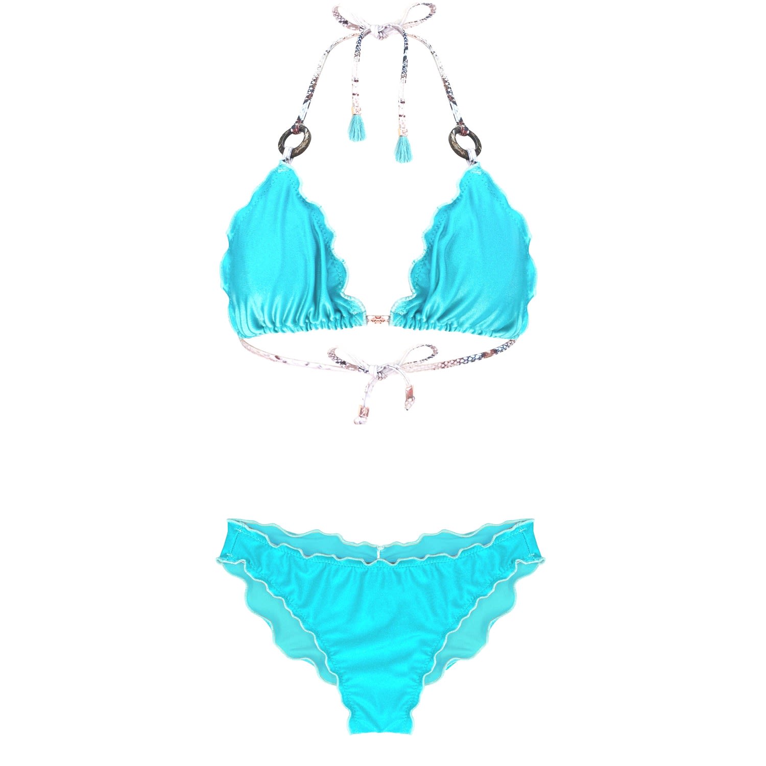 Deessa Ibiza Women's Aqua Blue Eco Bikini Set Savina Vero In Blue