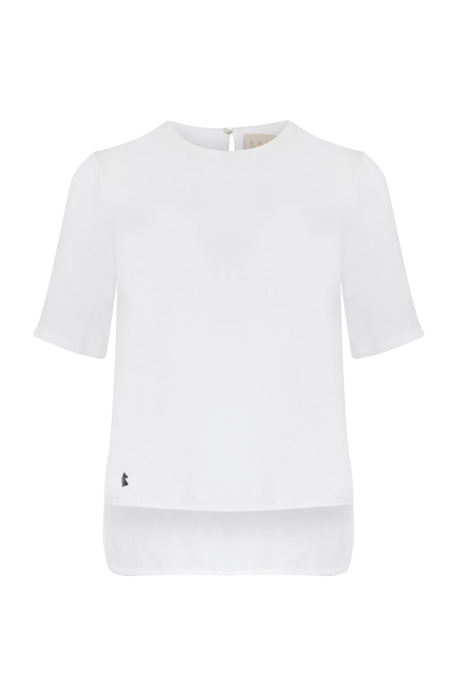 Dor Raw Luxury Women's A Walk In Sintra Linen Blouse - White