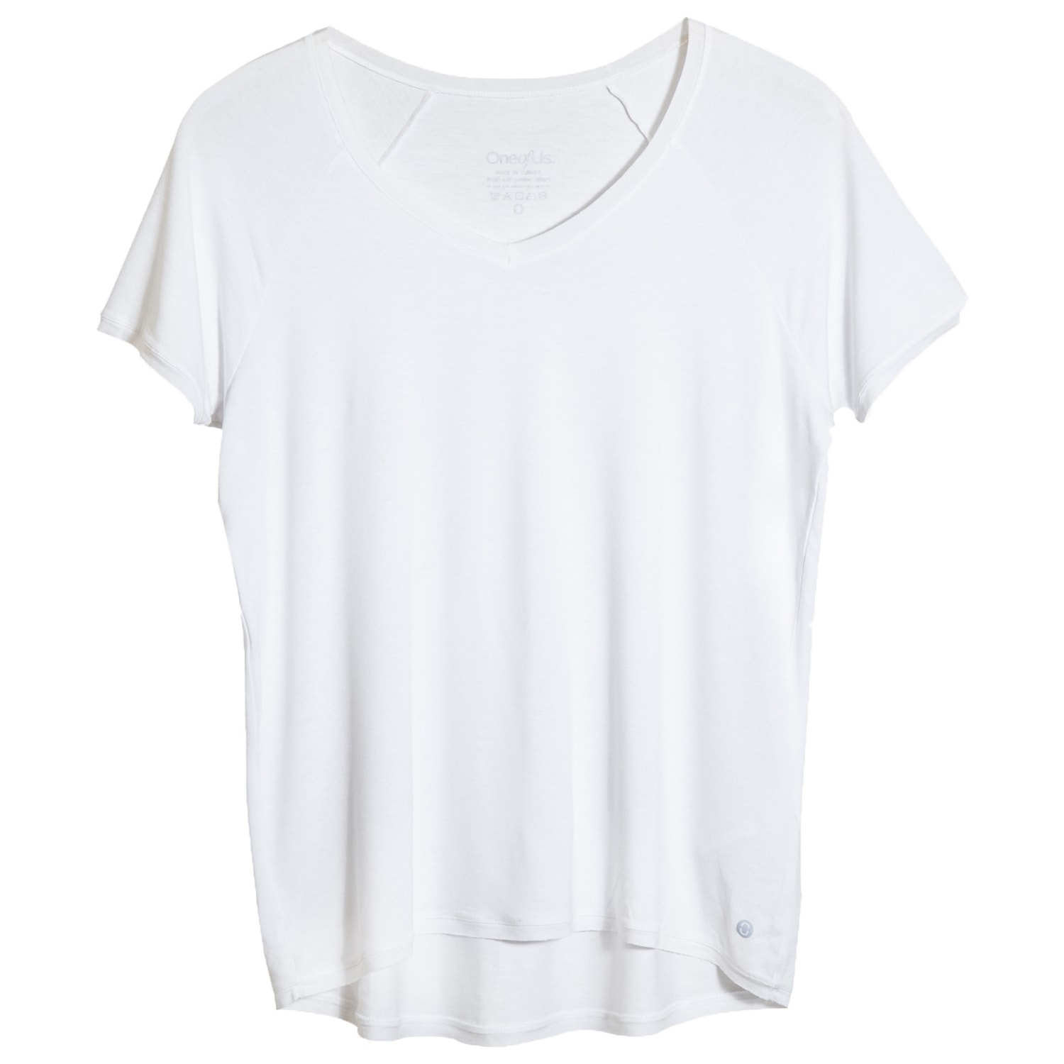 One Of Us Women's White Maya Works Hard V Neck T-shirt - Ivory In White