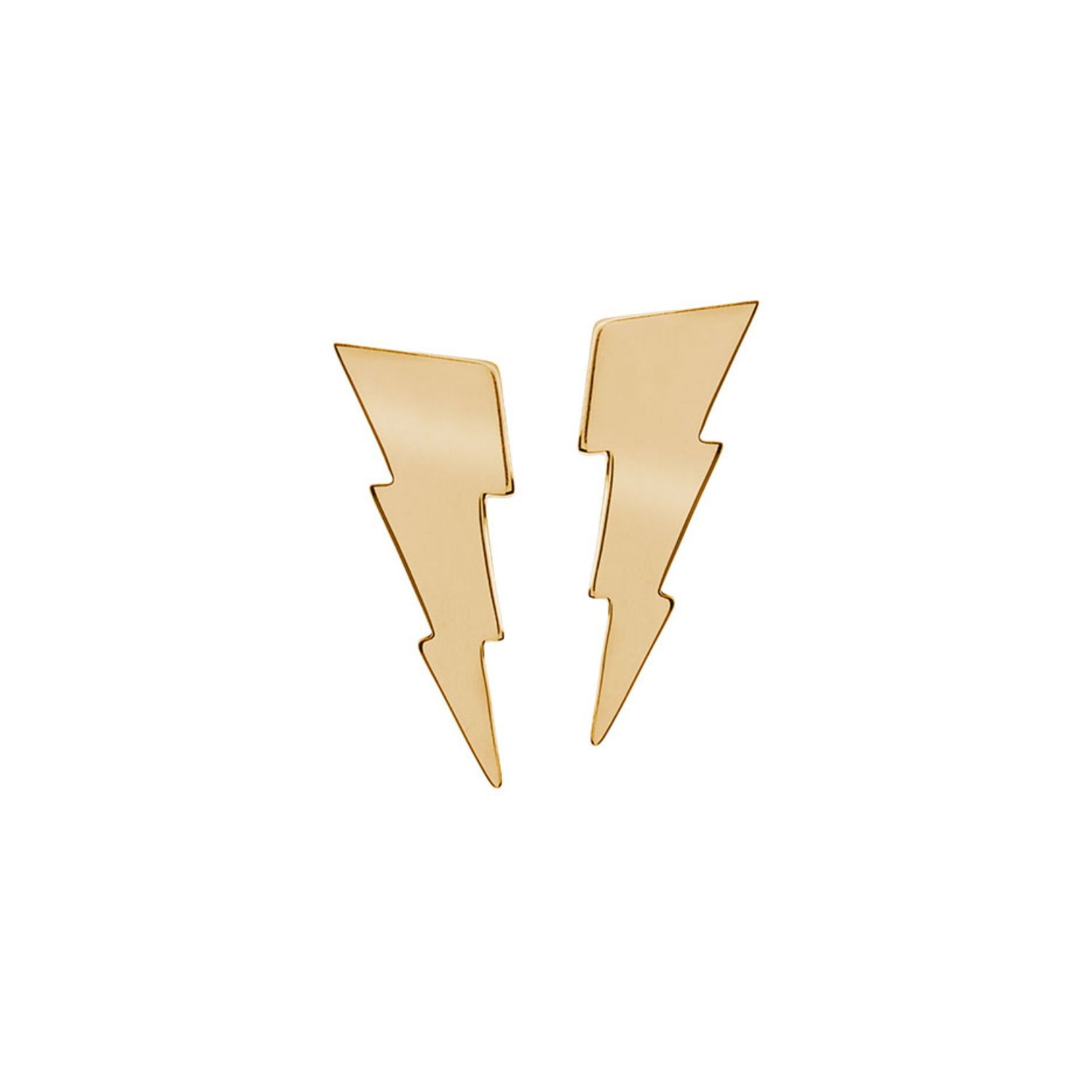 Edge Only Women's Triple Bolt Earrings Gold Vermeil