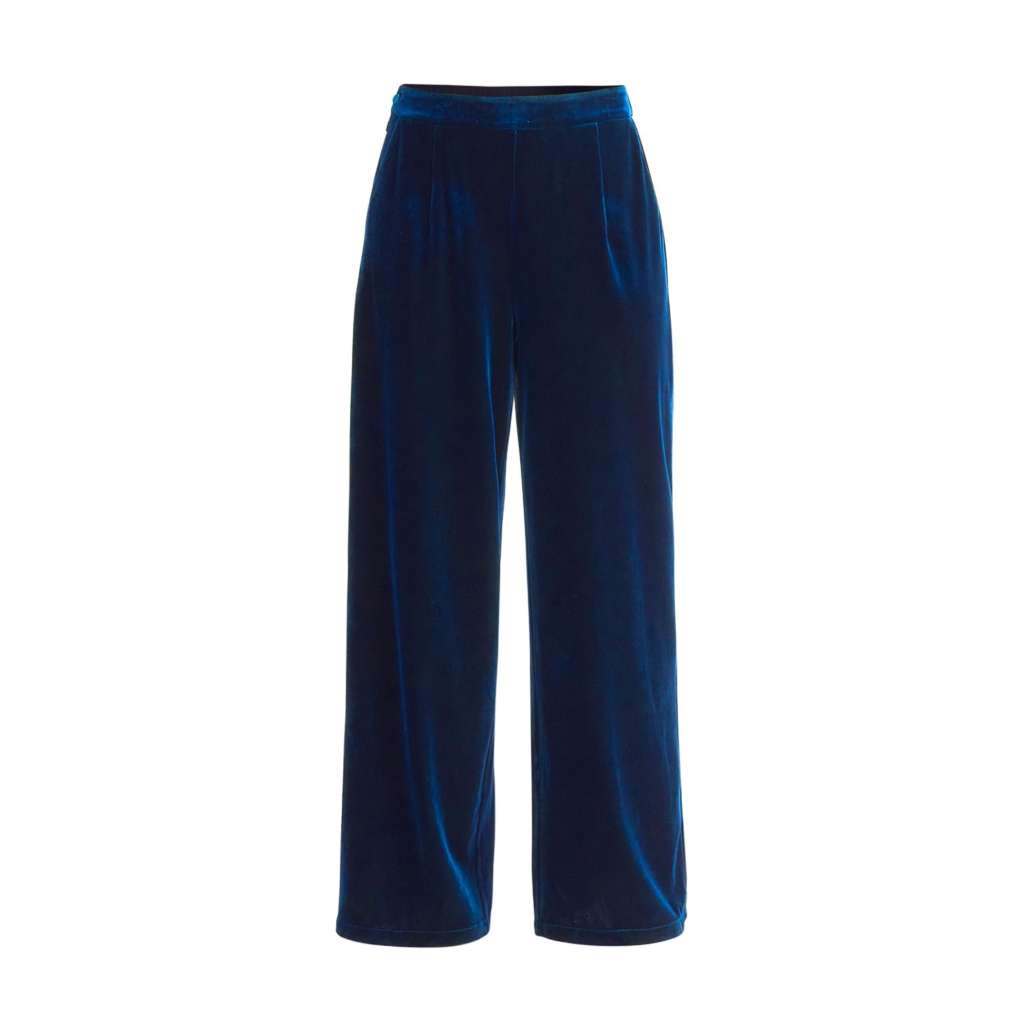 Women’s High Waist Velvet Trousers In Blue Extra Small Paisie