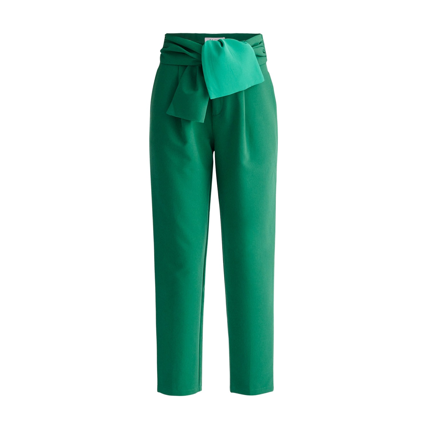 Women’s Waist Tie Peg Leg Trousers - Green Large Paisie