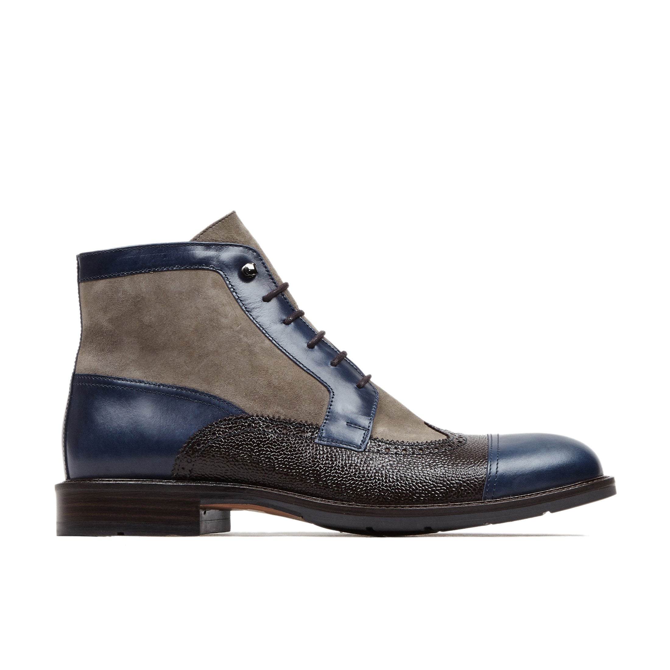 Blue / Grey Charles - Blue Grey - Men’s Ankle Boots 6 Uk Embassy London Usa