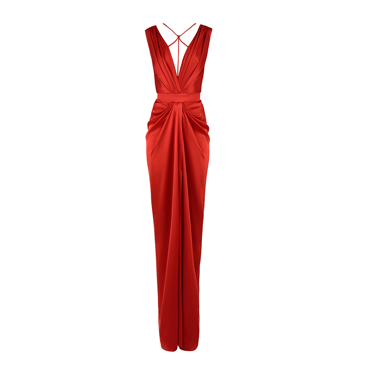 Alina Cernatescu Women's Rome Red Tricetate Maxi Eveningwear Dress In Red