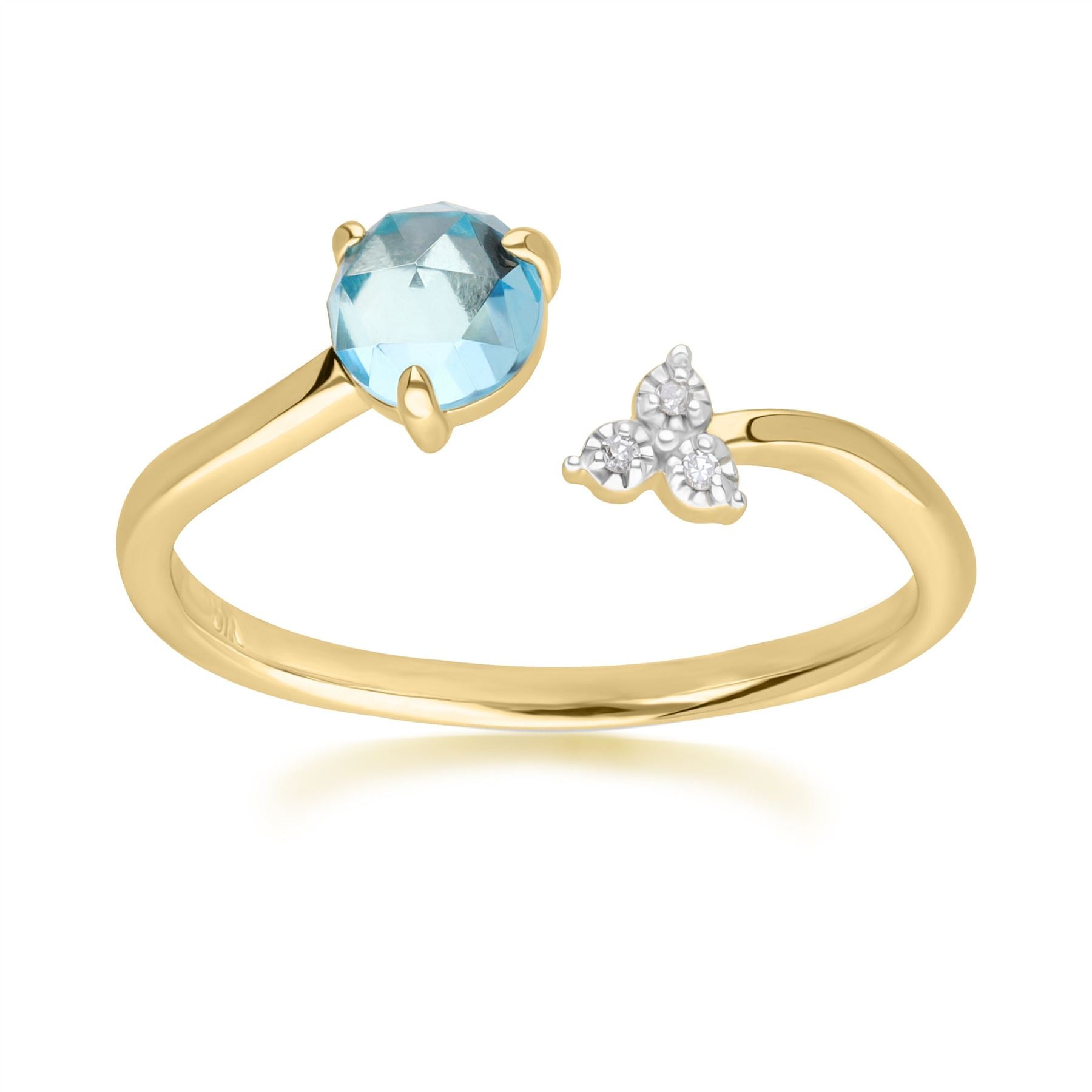 Women’s Gold / Blue Light Swiss Blue Topaz Open Ring In Yellow Gold Gemondo