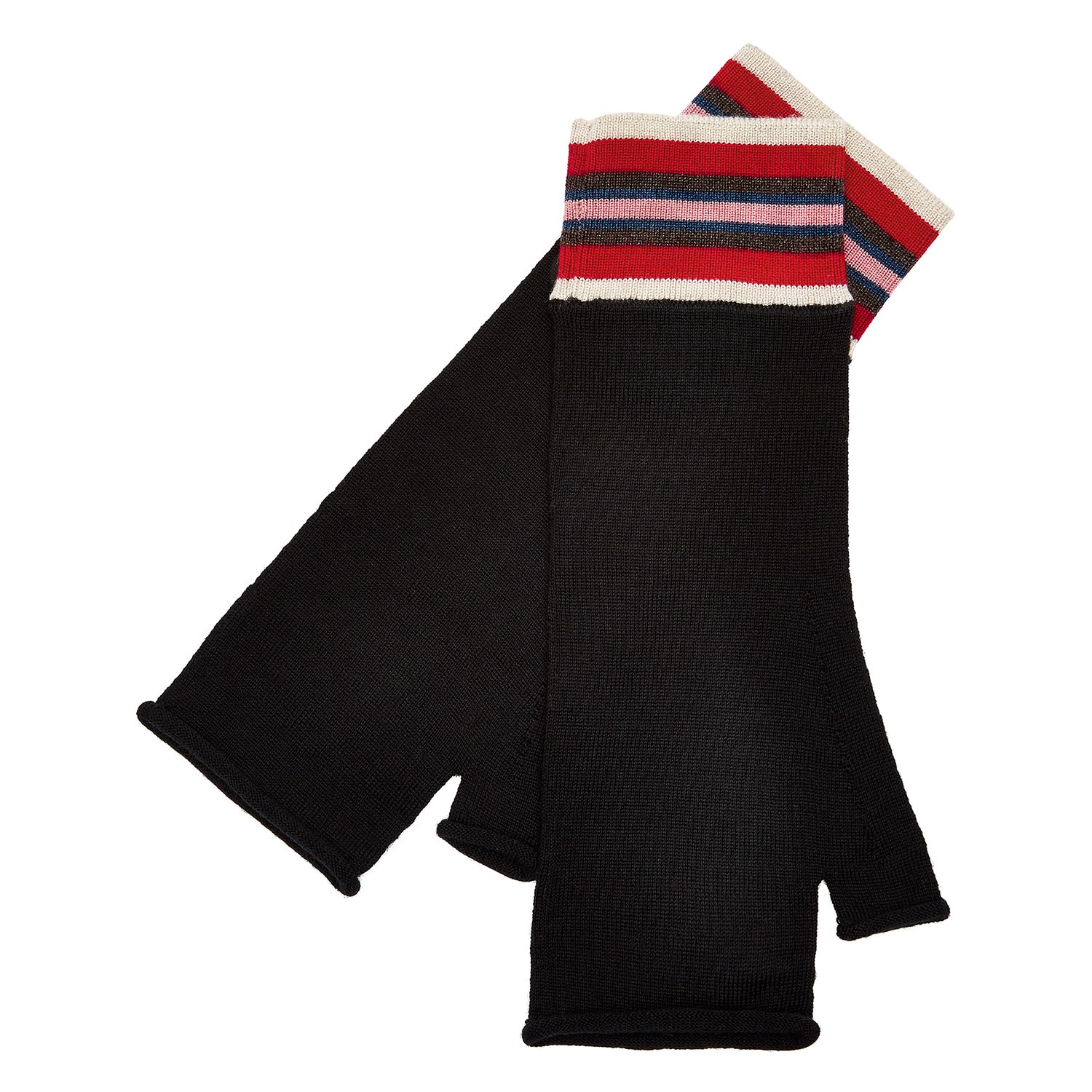 Men's Black Extrafine Merino Fingerless Gloves | One Size | Mg Rivers