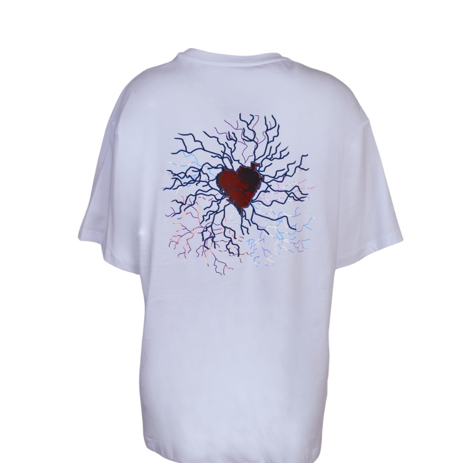 Joy-es Women's White Hearted Way Unisex Tshirt In White