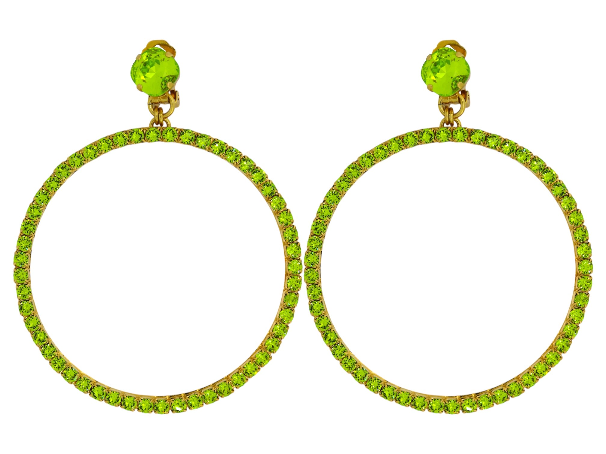 Vickisarge Women's The Large Green Hoop Earrings In Gold - Pierced