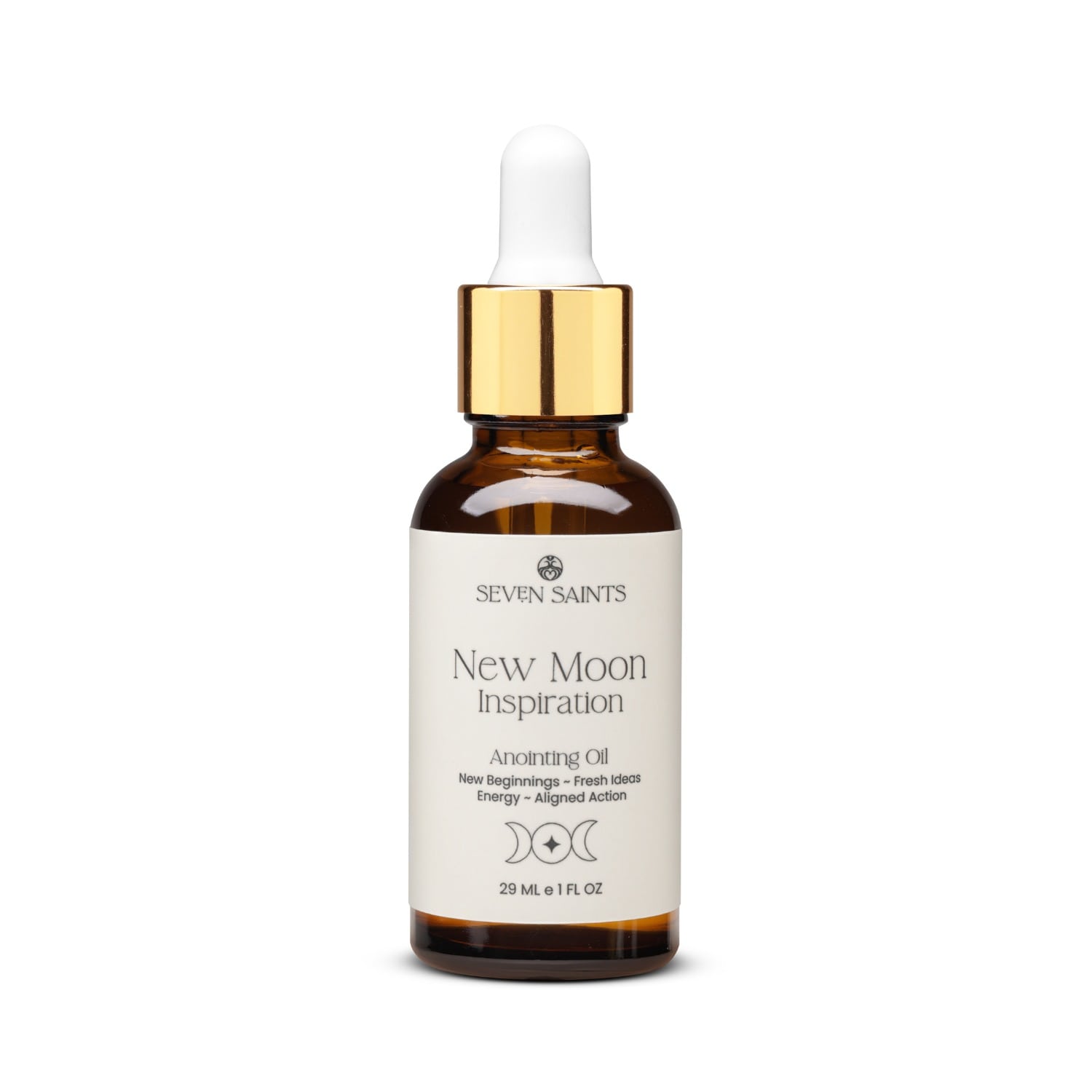 Seven Saints Neutrals New Moon, Inspiration Anointing Oil In Black/orange
