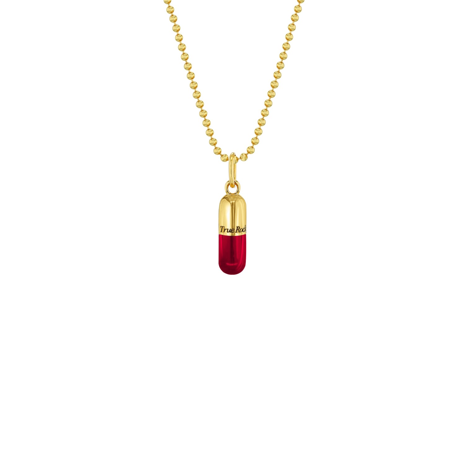 Women’s Gold / Red Red & 18Kt Gold Plated Small Pill Pendant True Rocks