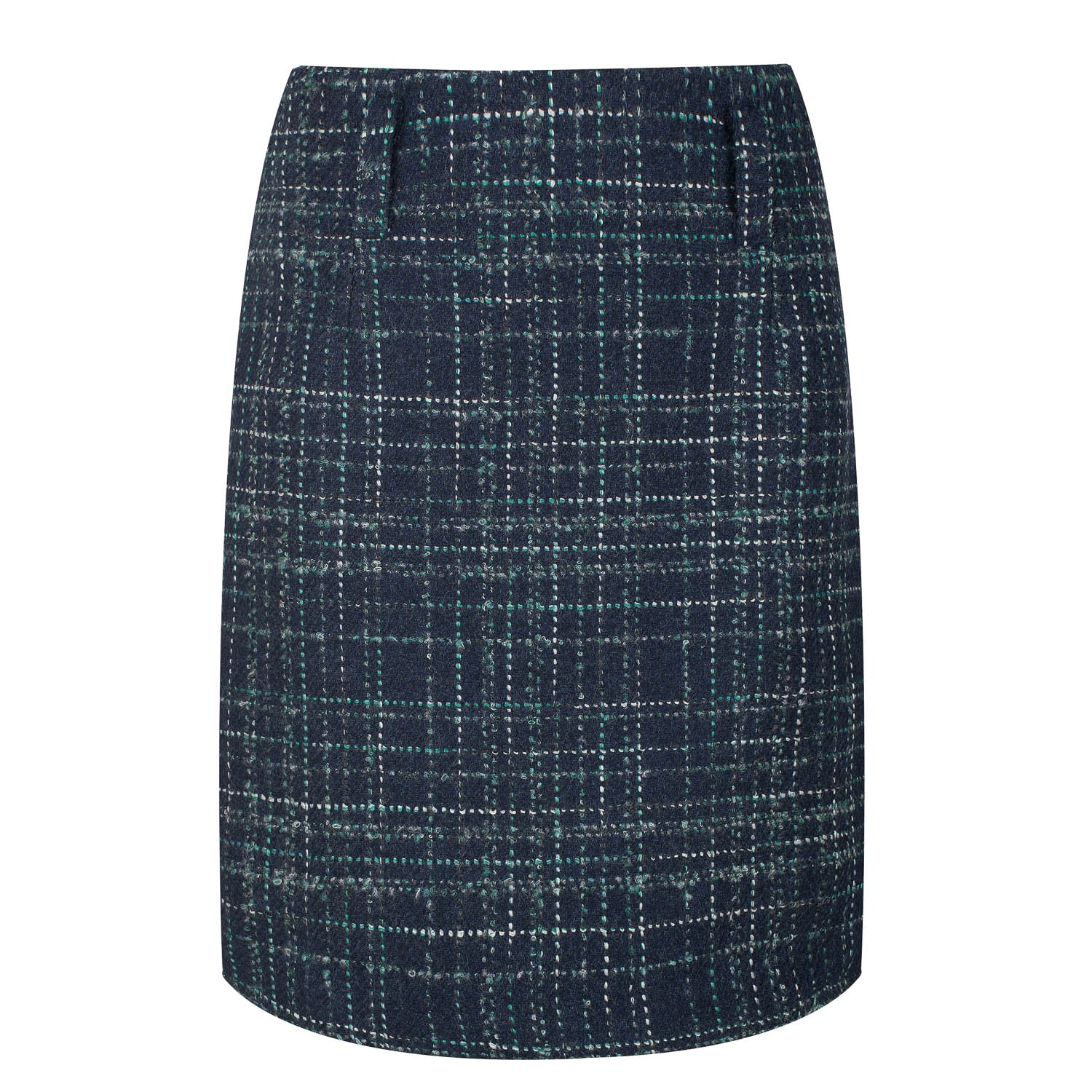 Conquista Women's Blue Check Wool Coat Fabric Mini Skirt In Blue