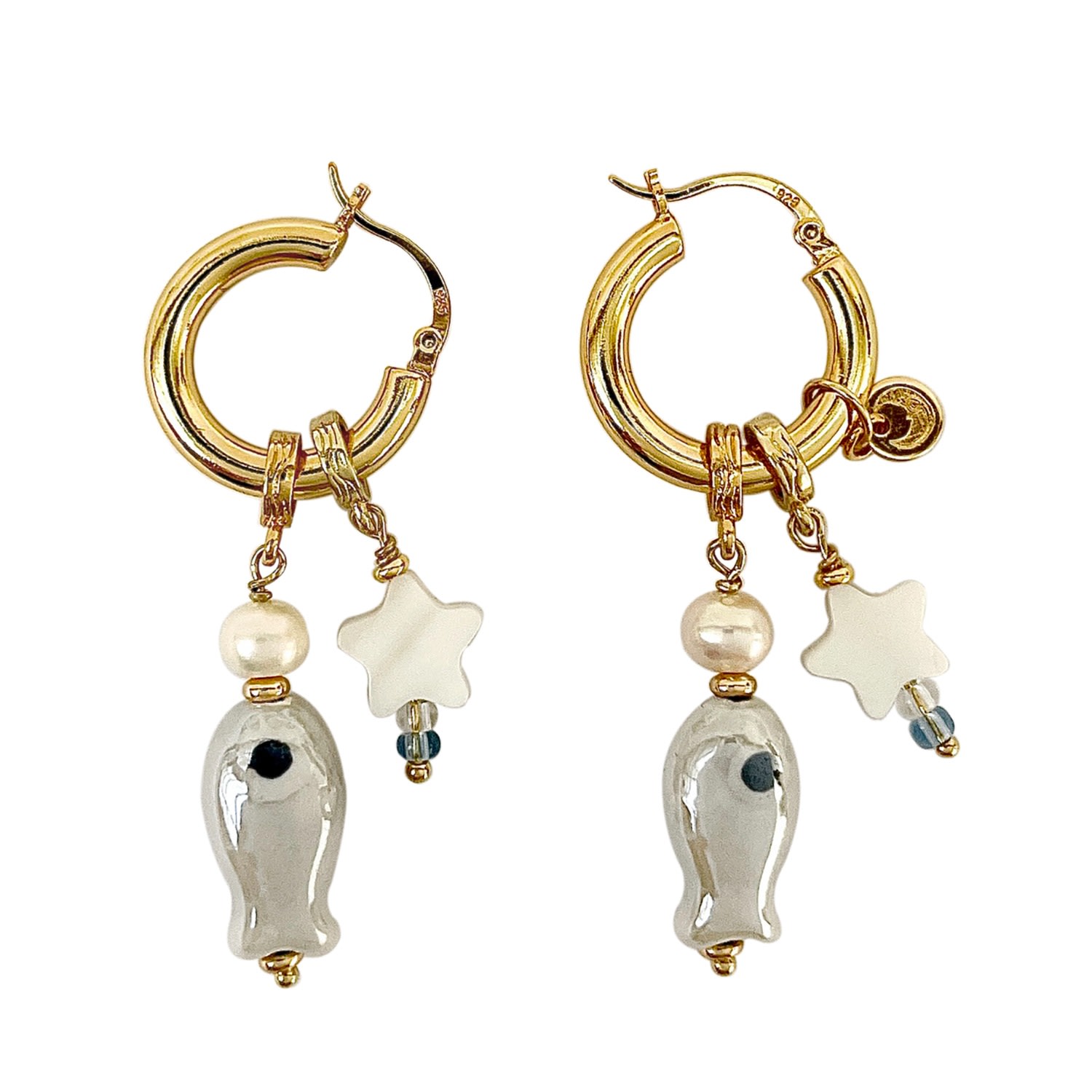 Ninemoo Women's Gold / Silver Aquatic Companions Earrings - Silver In Multi