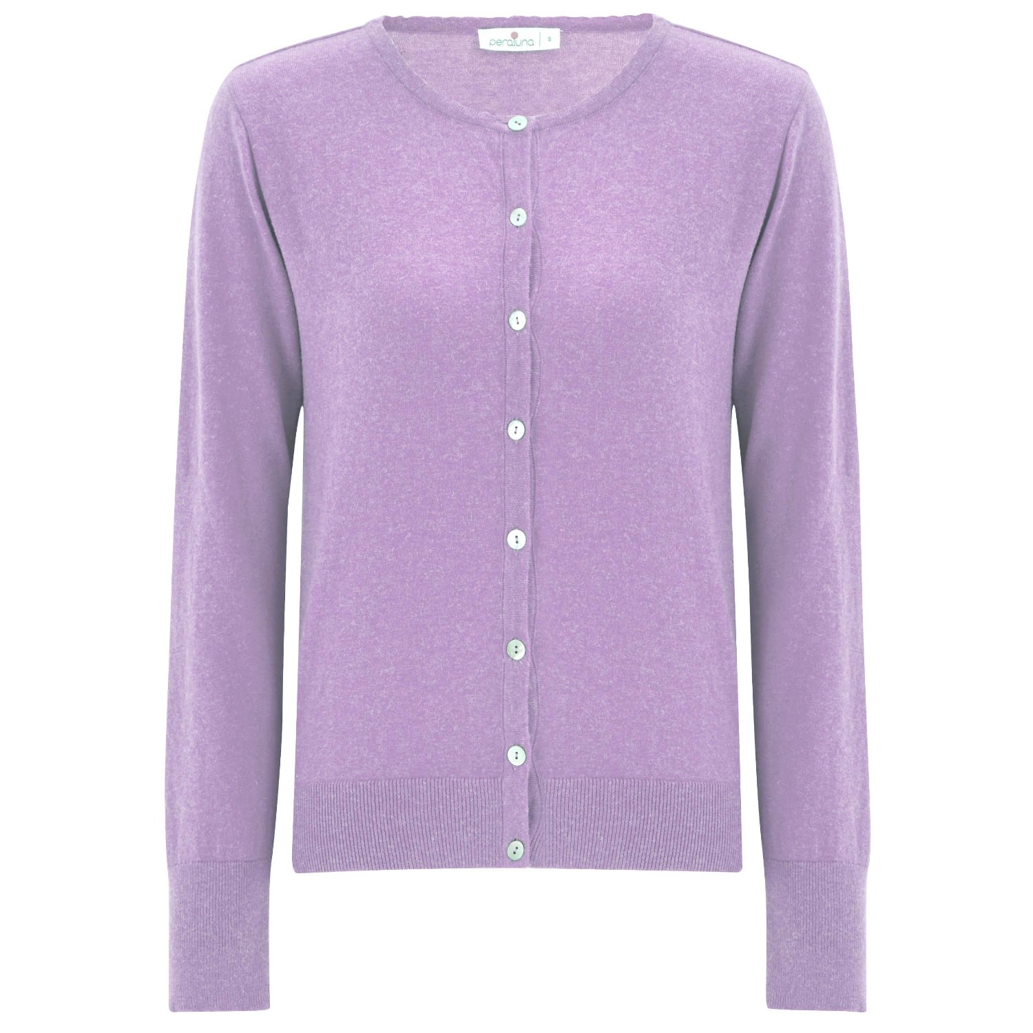 Peraluna Women's Pink / Purple Classic Basic O-neck Knitwear Cardigan - Lilac