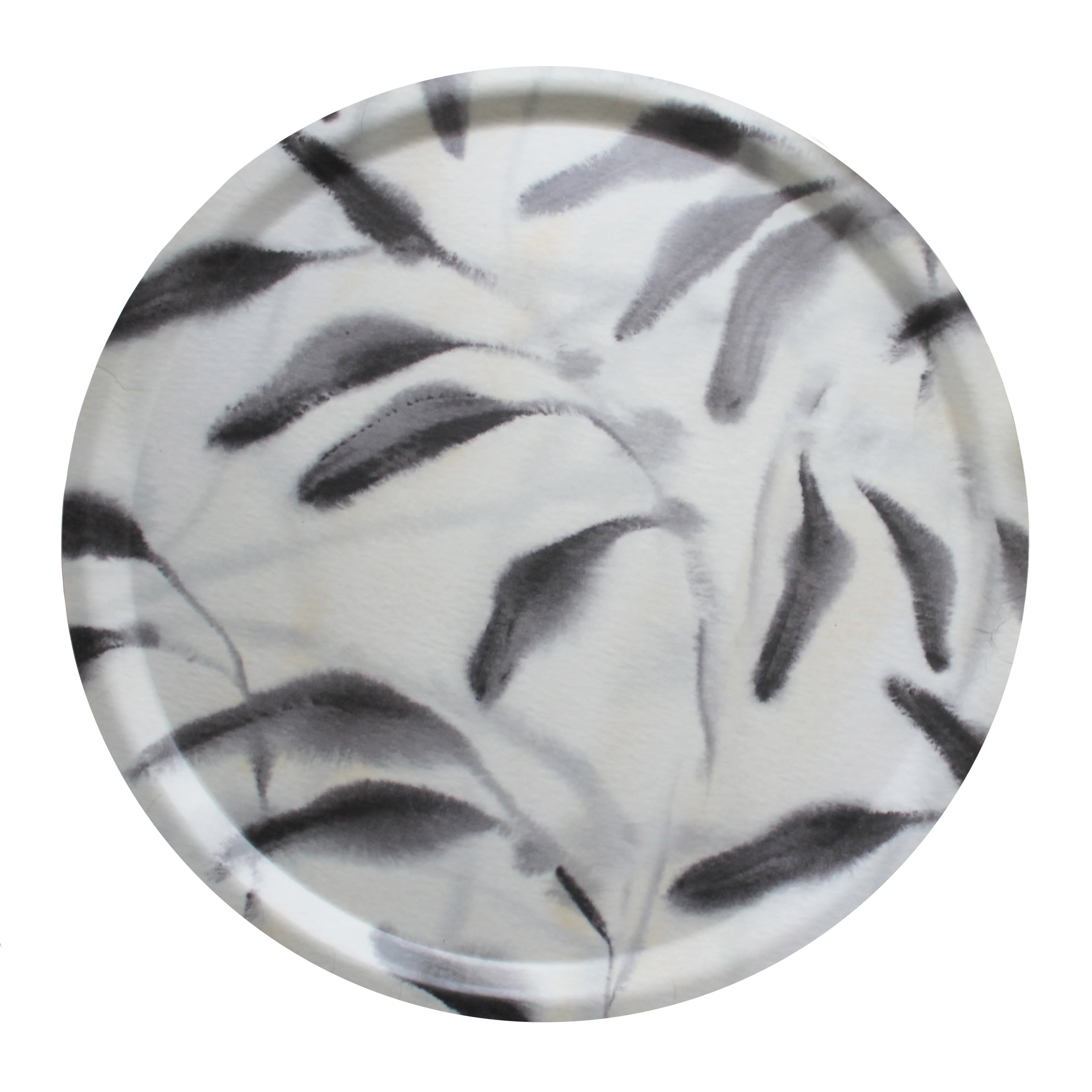 Brown / White / Grey Medium Beige Amongst Round Tray Rosanna Corfe