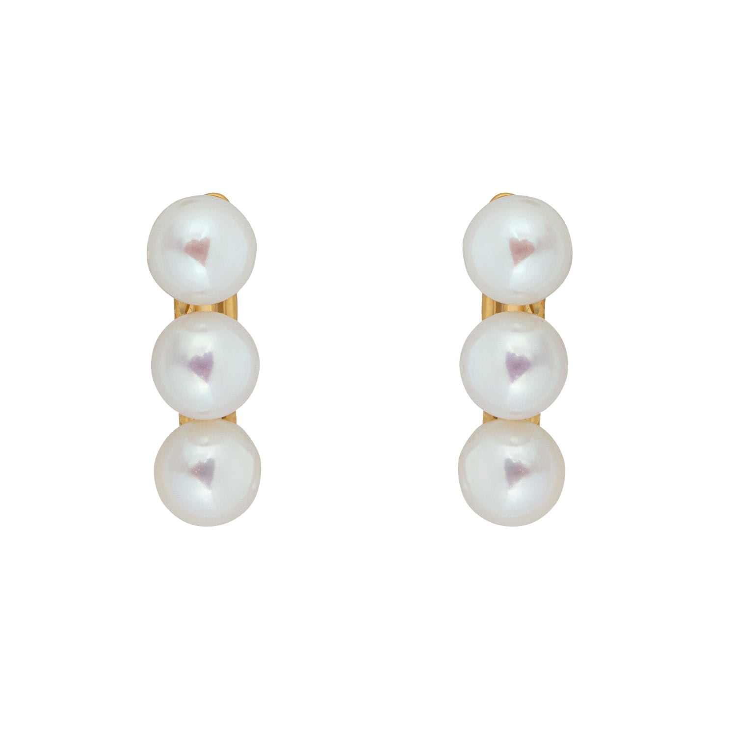Ora Pearls Women's Gold / White Aetia Trio Pearl Hoop Earrings- Gold In Multi