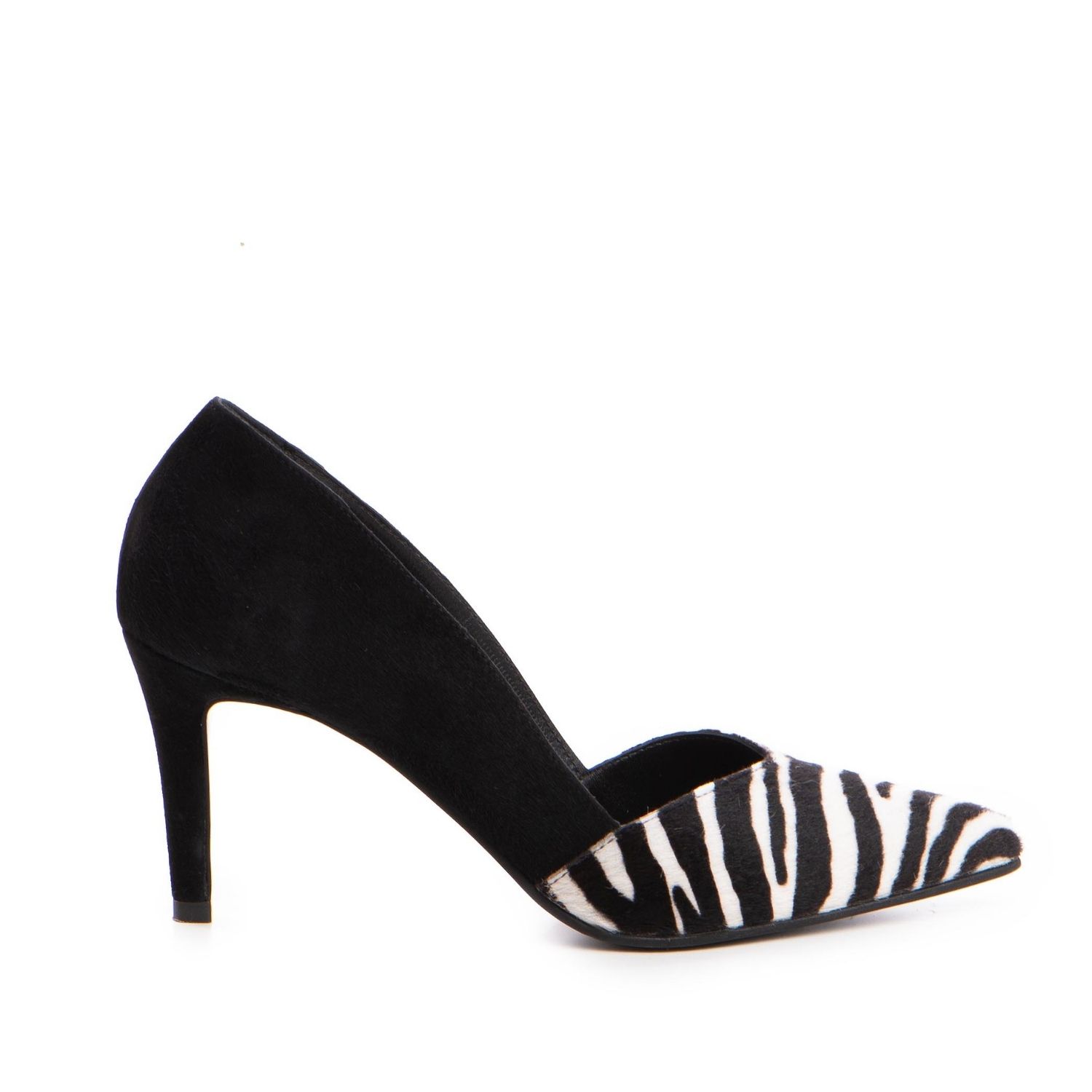 The 5th Element Women's Black / White Ava Black Suede & Zebra Print Pumps In Multi