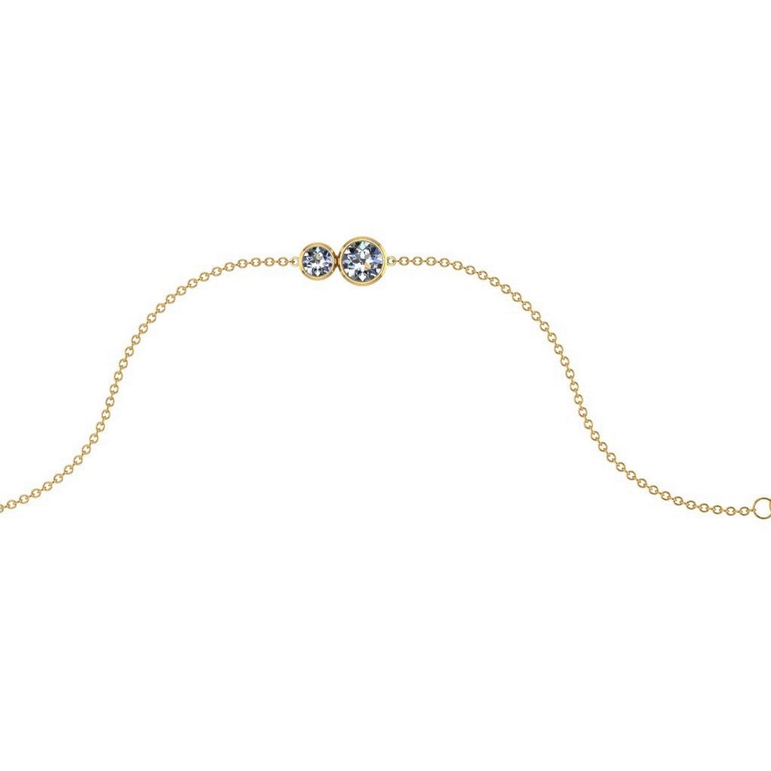 Women’s White / Gold Yellow Gold "You & I" Diamond Bracelet - Classic Cervin Blanc