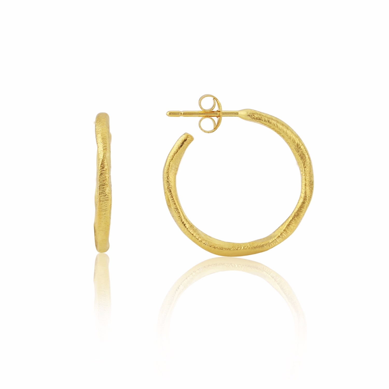 Women’s Olivera Piccolo Brushed Gold Hoop Earrings Auree Jewellery