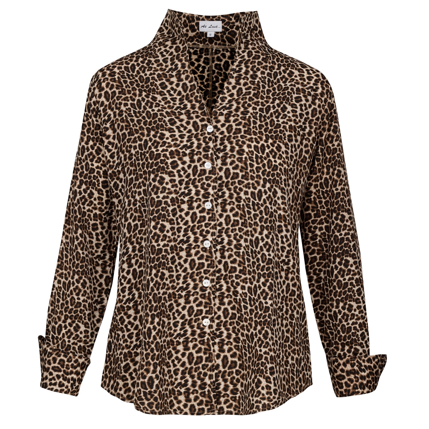 At Last... Women's Black / Brown Ella Shirt In Baby Leopard Print In Black/brown