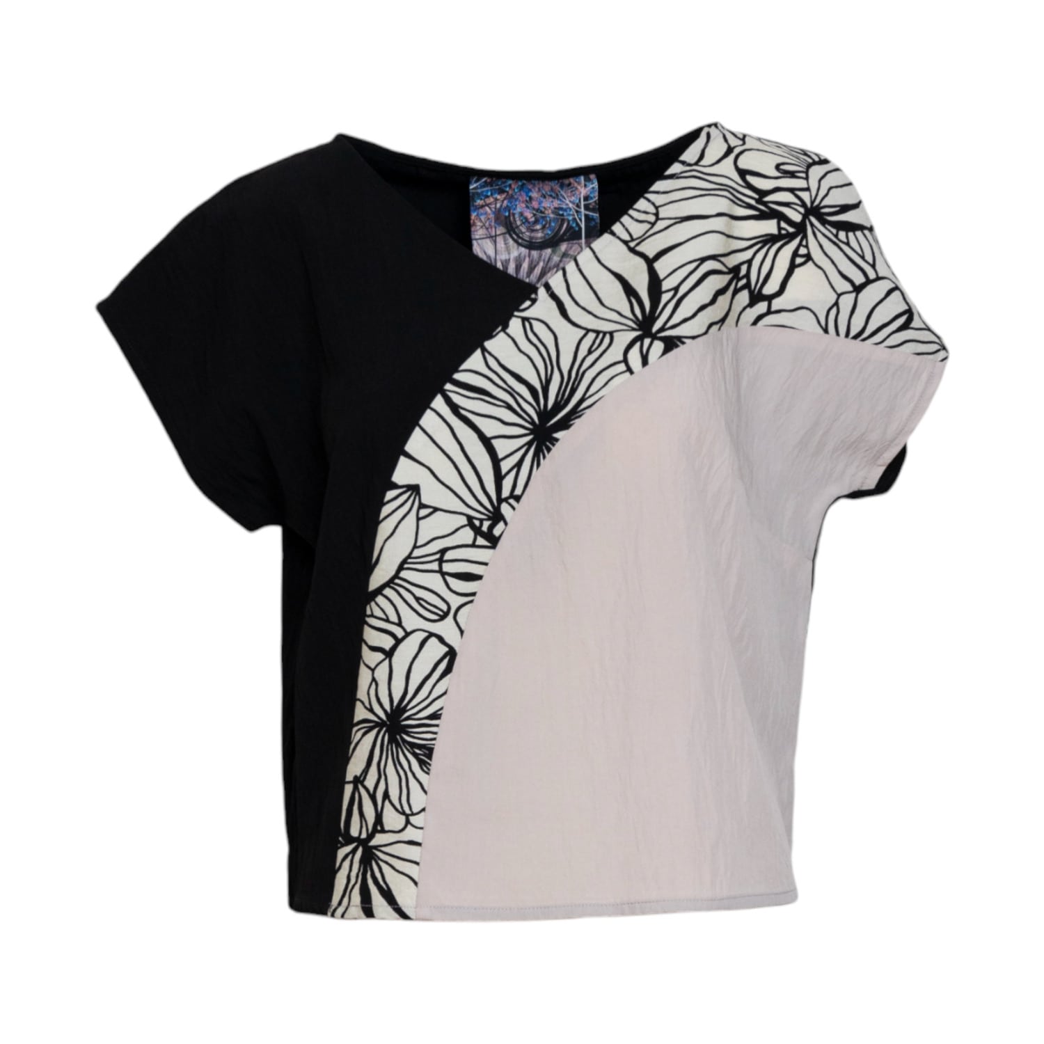Artista Women's Blend V-neck Top In Beige/black/brown/white