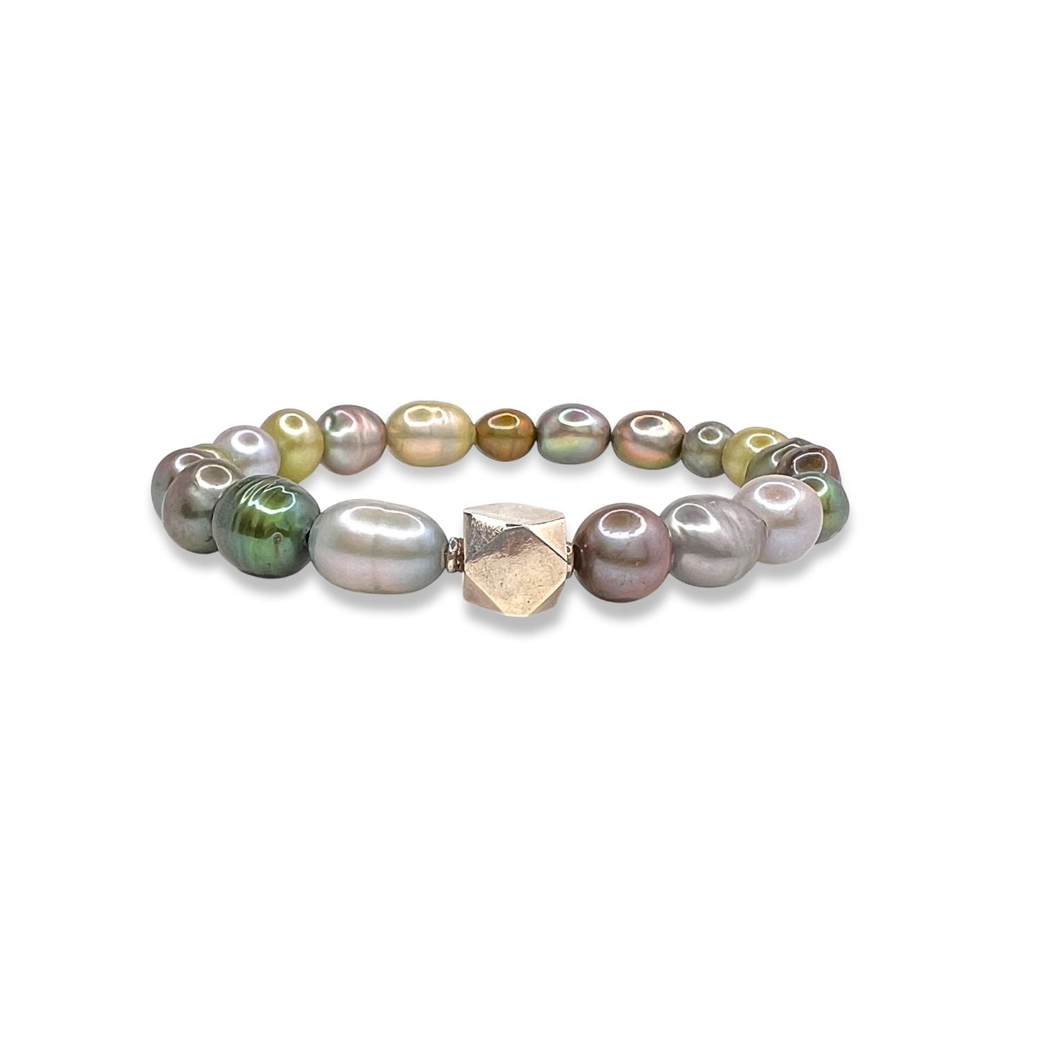Jaredjamin Men's Grey Seabed Pebble Stretch Bracelet In Gray