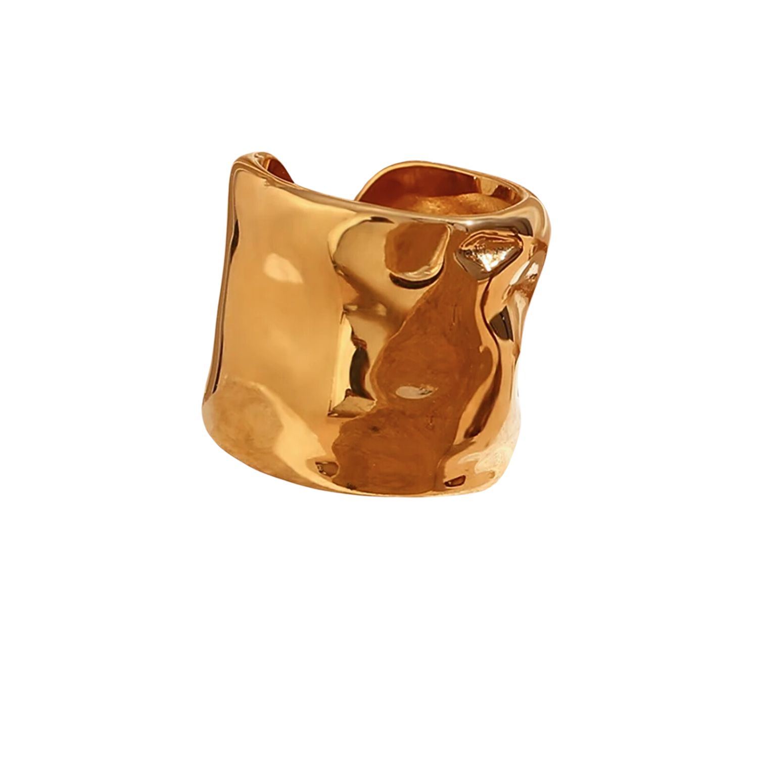 Women’s Gold Abstract Wave Open Ring Olivia Le