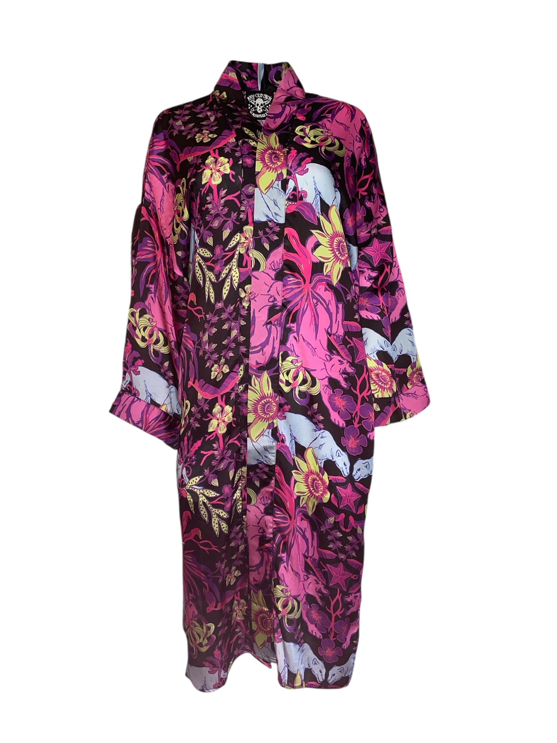 Any Old Iron Women's Blue / Purple Multicolor Return Of The Blue Panther Printed Duster