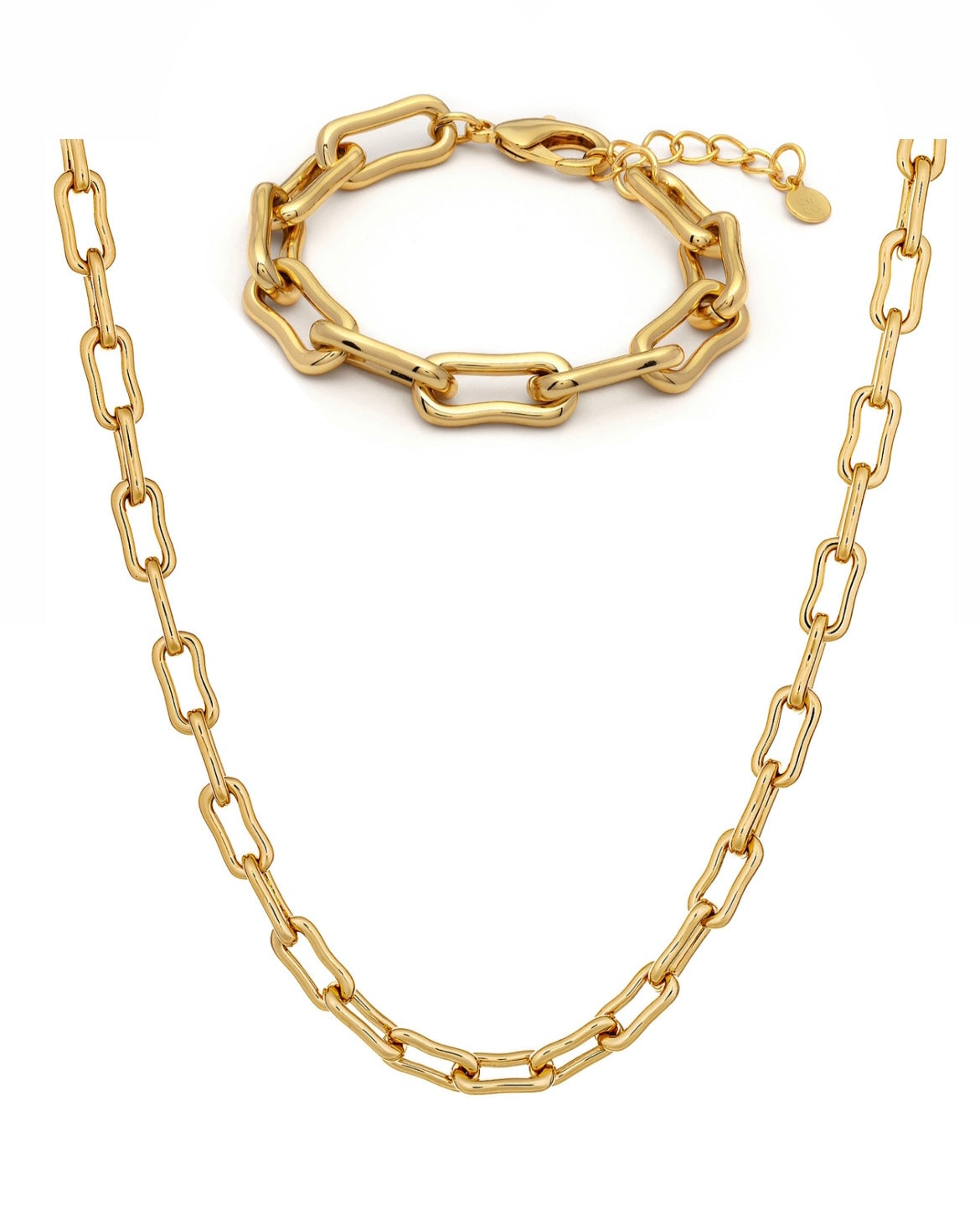 Crystals And Co Women's Gold Flow Link Set In Gold