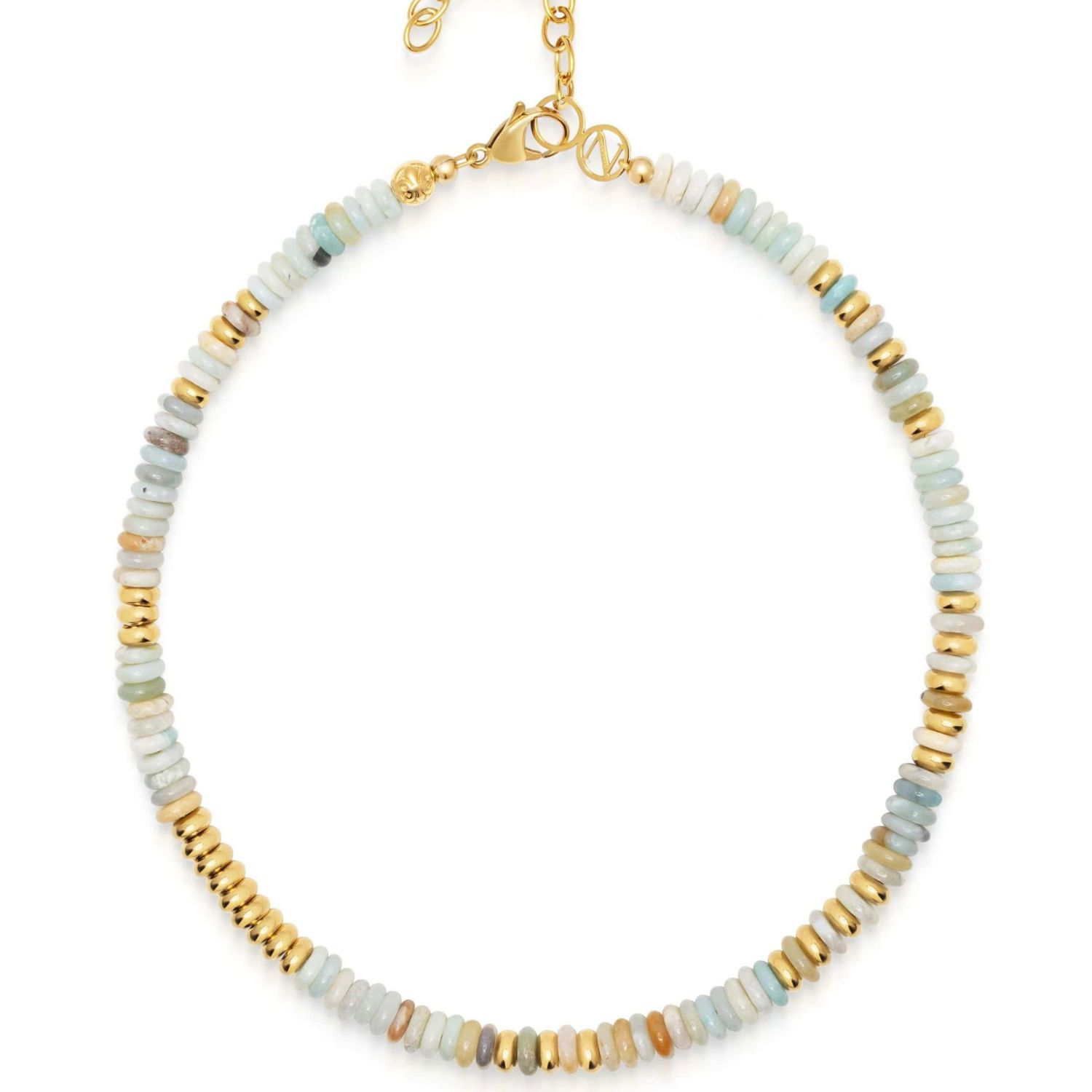 Nialaya Women's Ocean Mosaic Gemstone Choker In Gold In Yellow