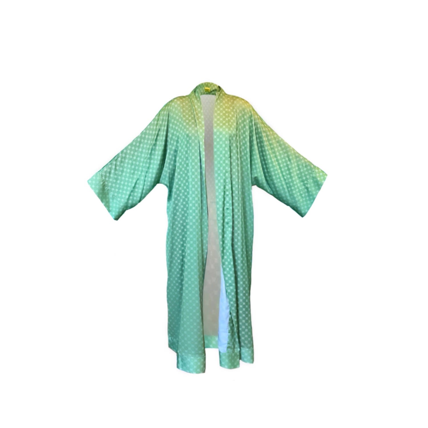 Women’s Green Matcha Latte Satin Open Abaya Kaftan One Size Janara Jones