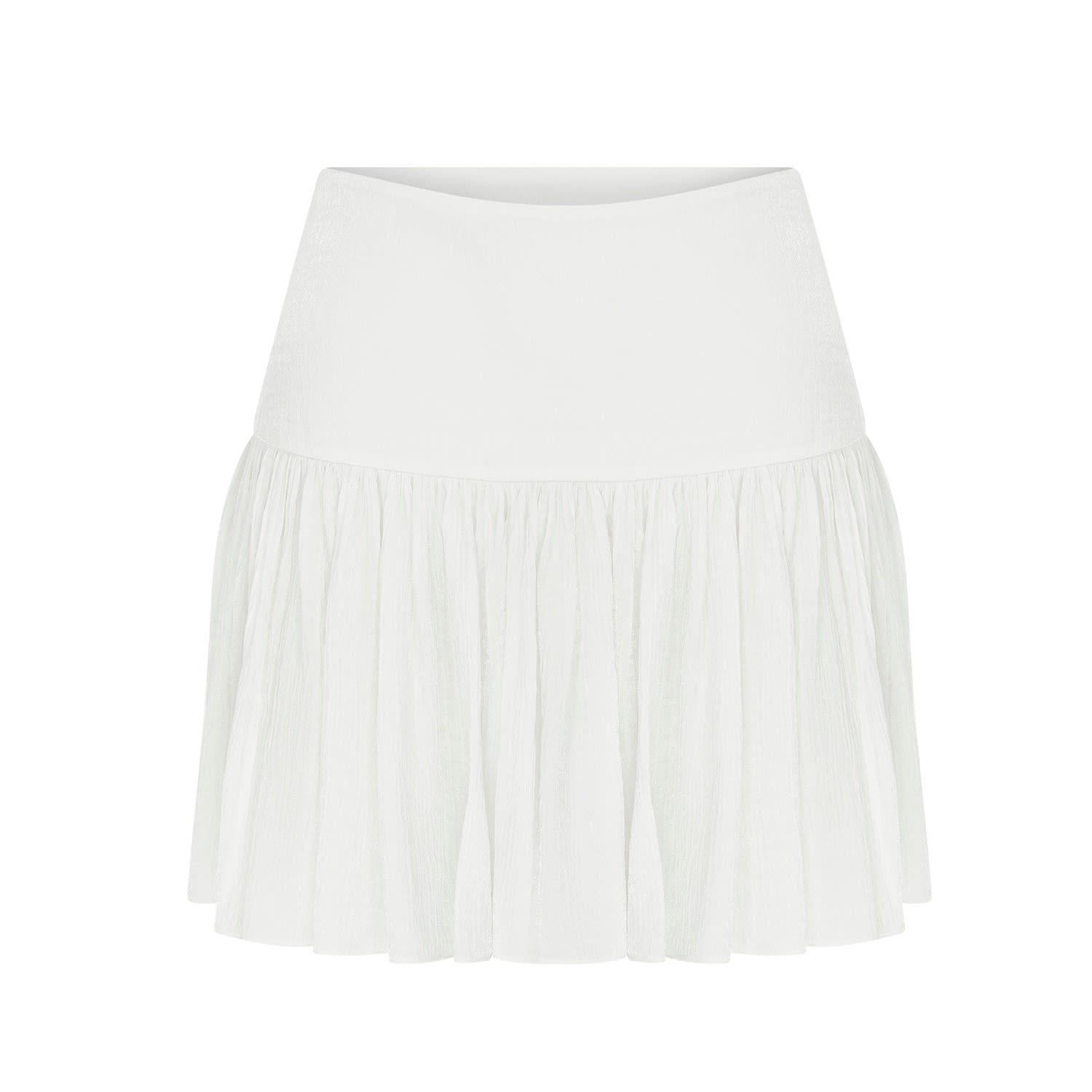Nazli Ceren Lola Ruffled Mini Skirt In White