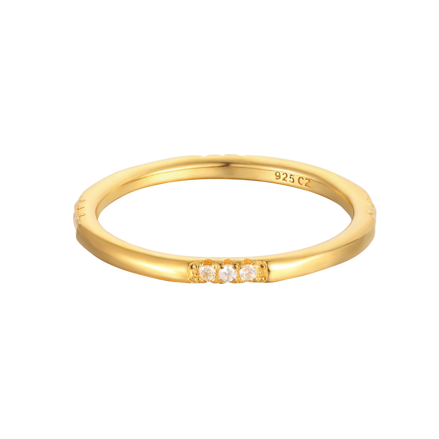 Women’s 22Ct Gold Vermeil White Cz Eternity Stacking Ring Seol + Gold