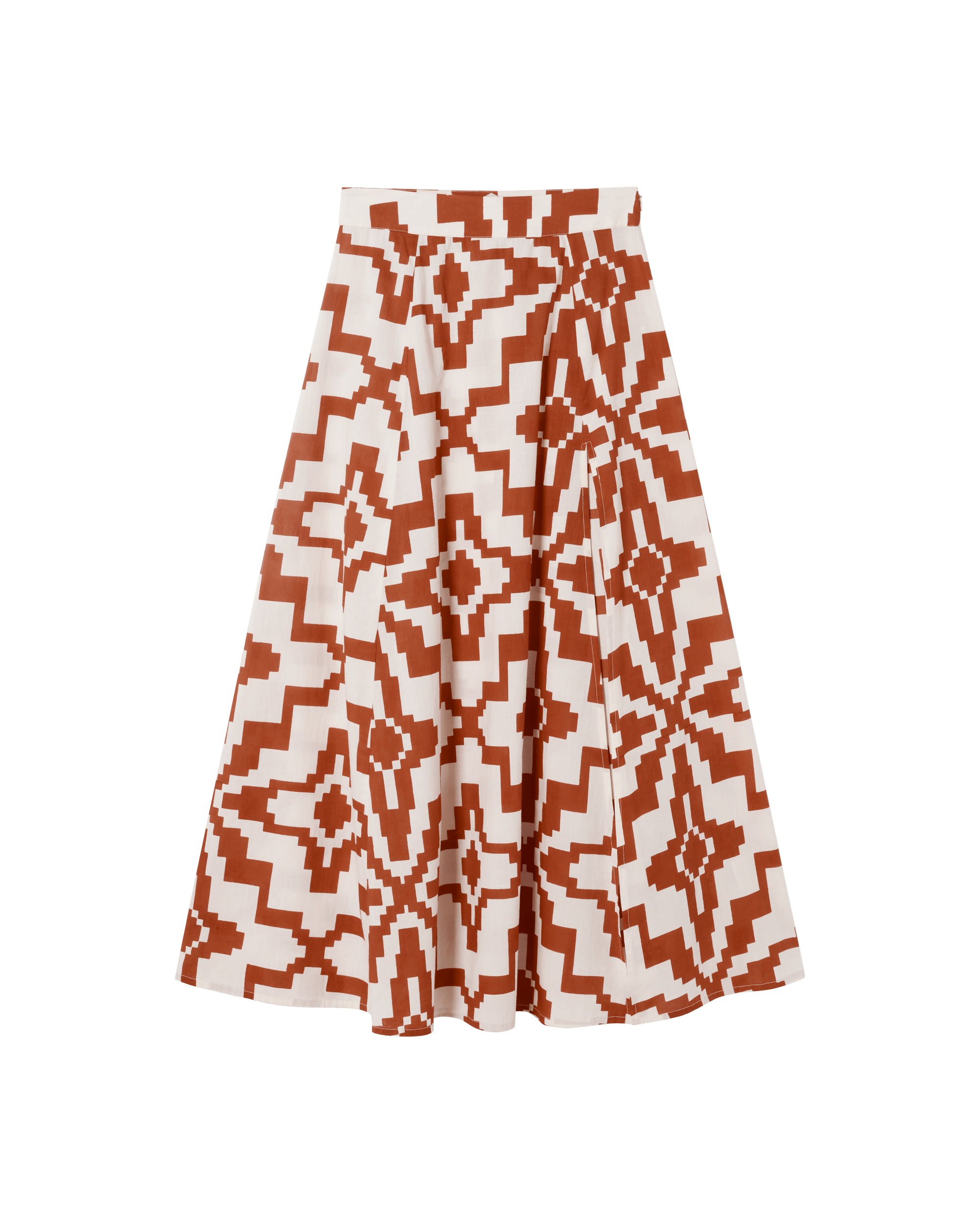 Thinking Mu Women's Red Orange Illusion Tora Skirt In Multi