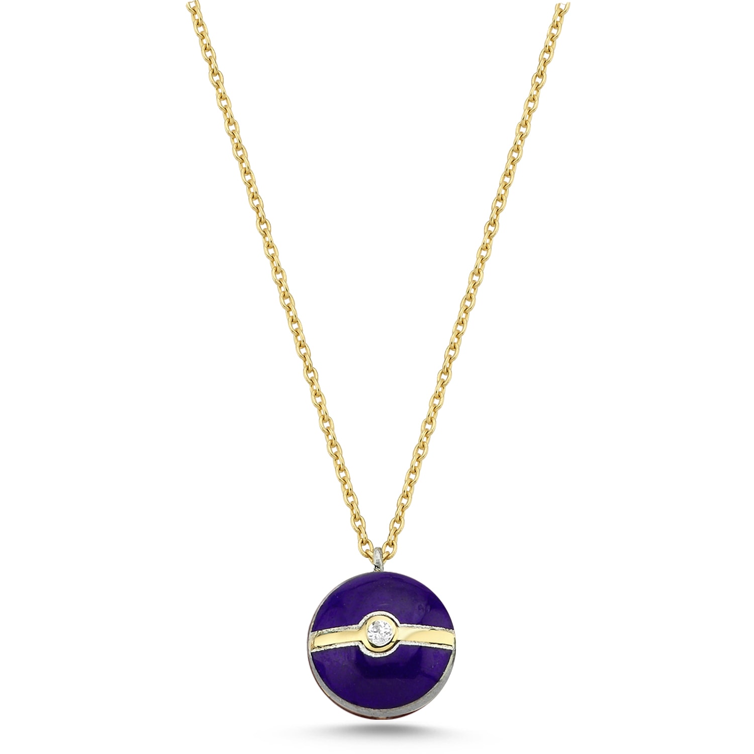 Ecce | Artisan Diamonds Women's Enamelled Mini Diamond Buttons 14k Solid Yellow Gold Necklace - Navy In Multi