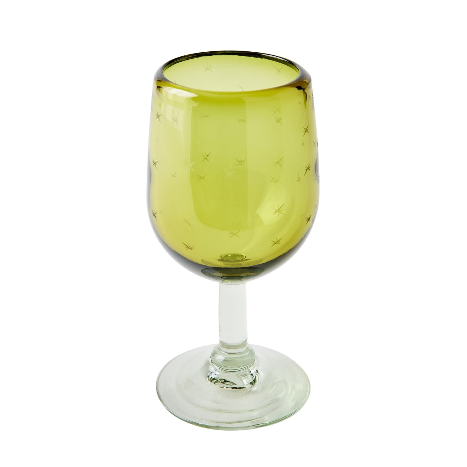 Half Past Seven Yellow Starry Night Goblet — Citron In Green