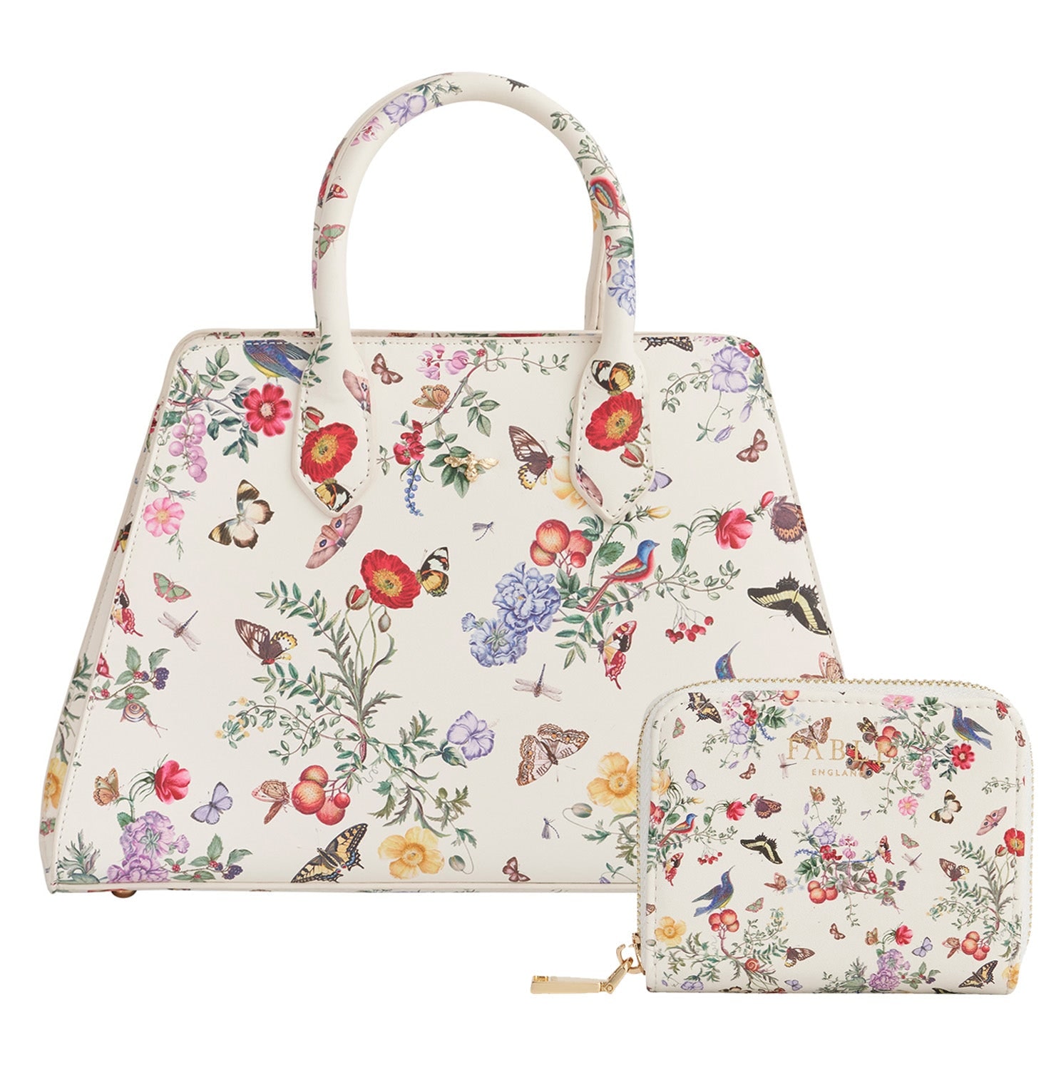 Fable England Women's Alice Garden Small Purse & Alice Garden Structured Tote Set In Black