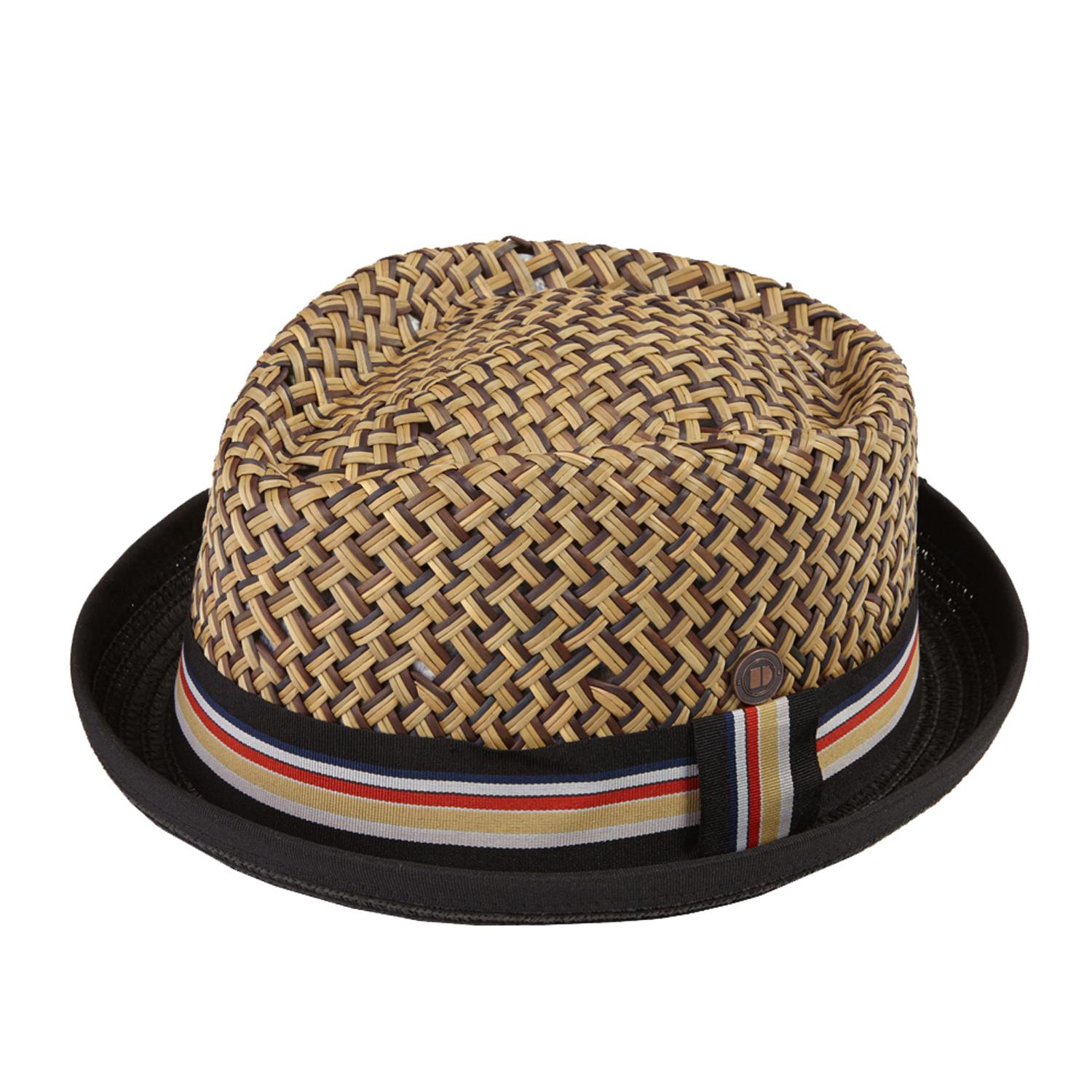 Dasmarca Hats Men's Dasmarca Max Summer Diamond Crown Lightweight Breathable Straw Porkpie Hat - Black