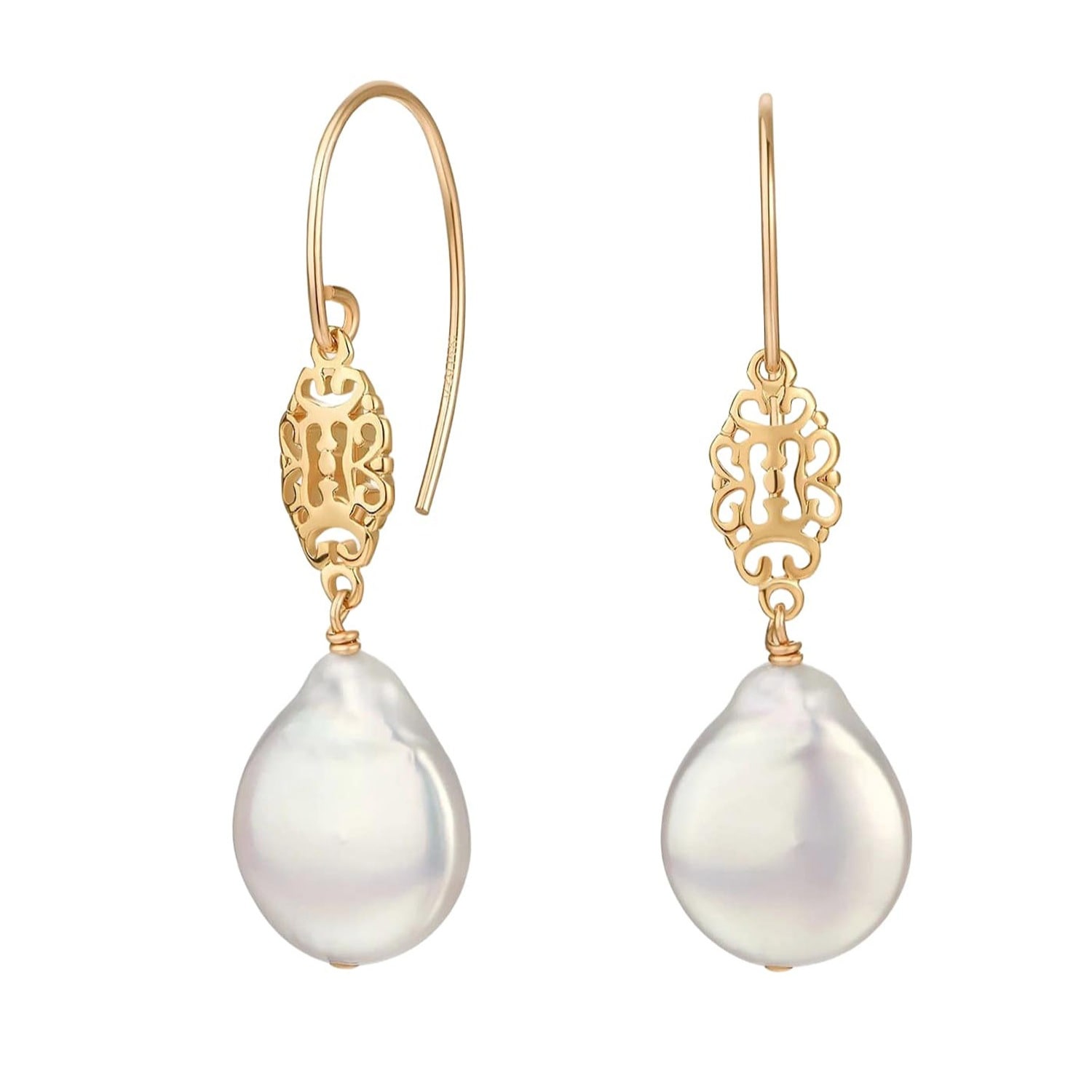 Katy Faye Women's Gold / White Juniper Pearl Earrings