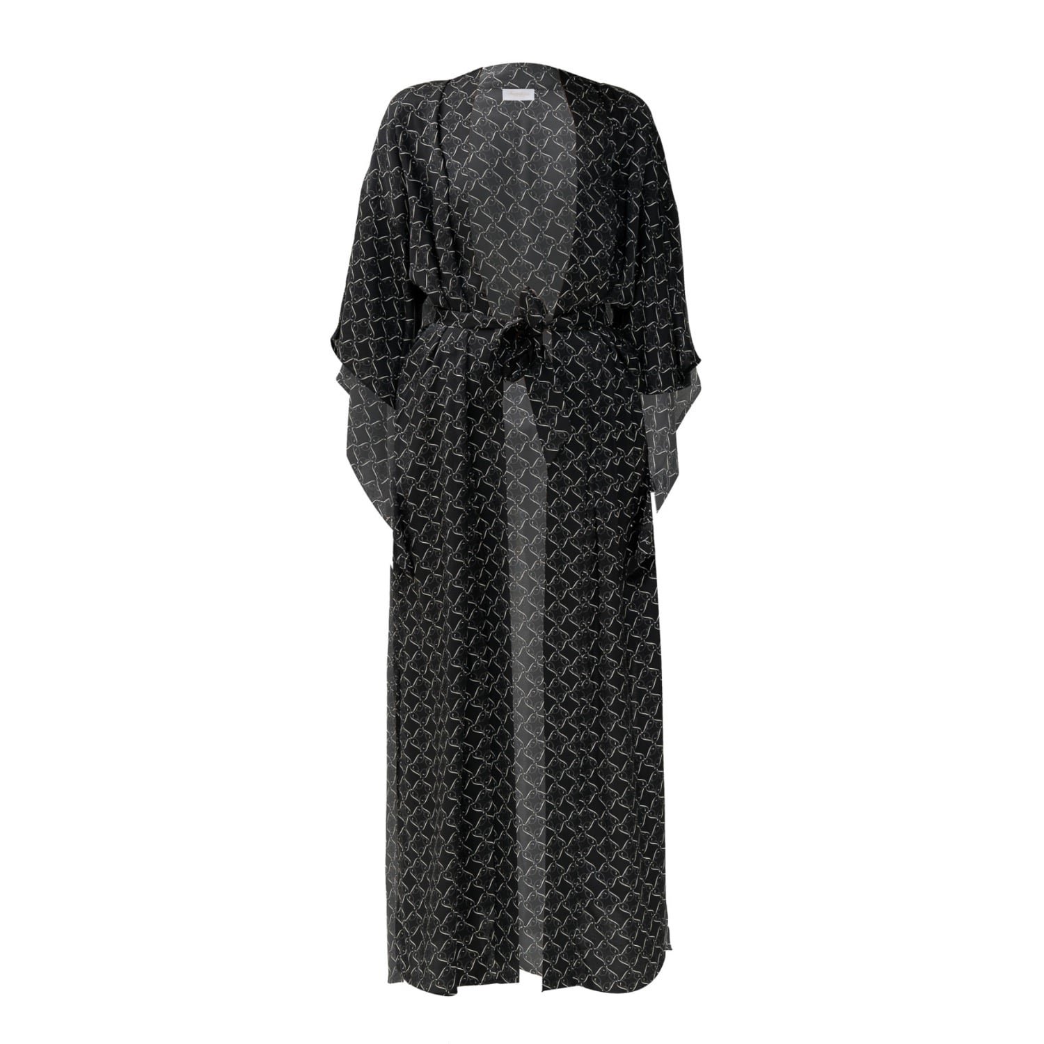 Women's Kimono In Black & Cream | Large | Incantevole Milano