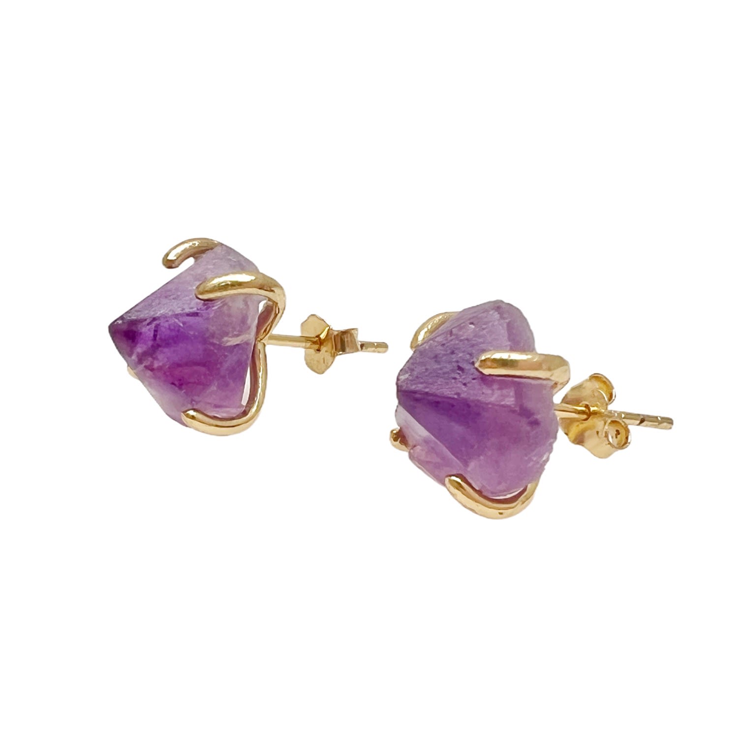 Women’s Pink / Purple Amethyst Stone Stud Earrings Farra