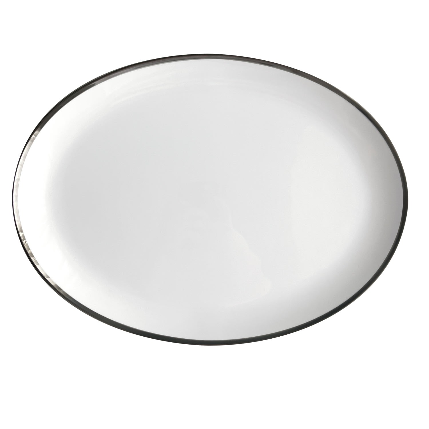 Twig New York Silver Platinum Edge - 14 In. Oval Platter In White