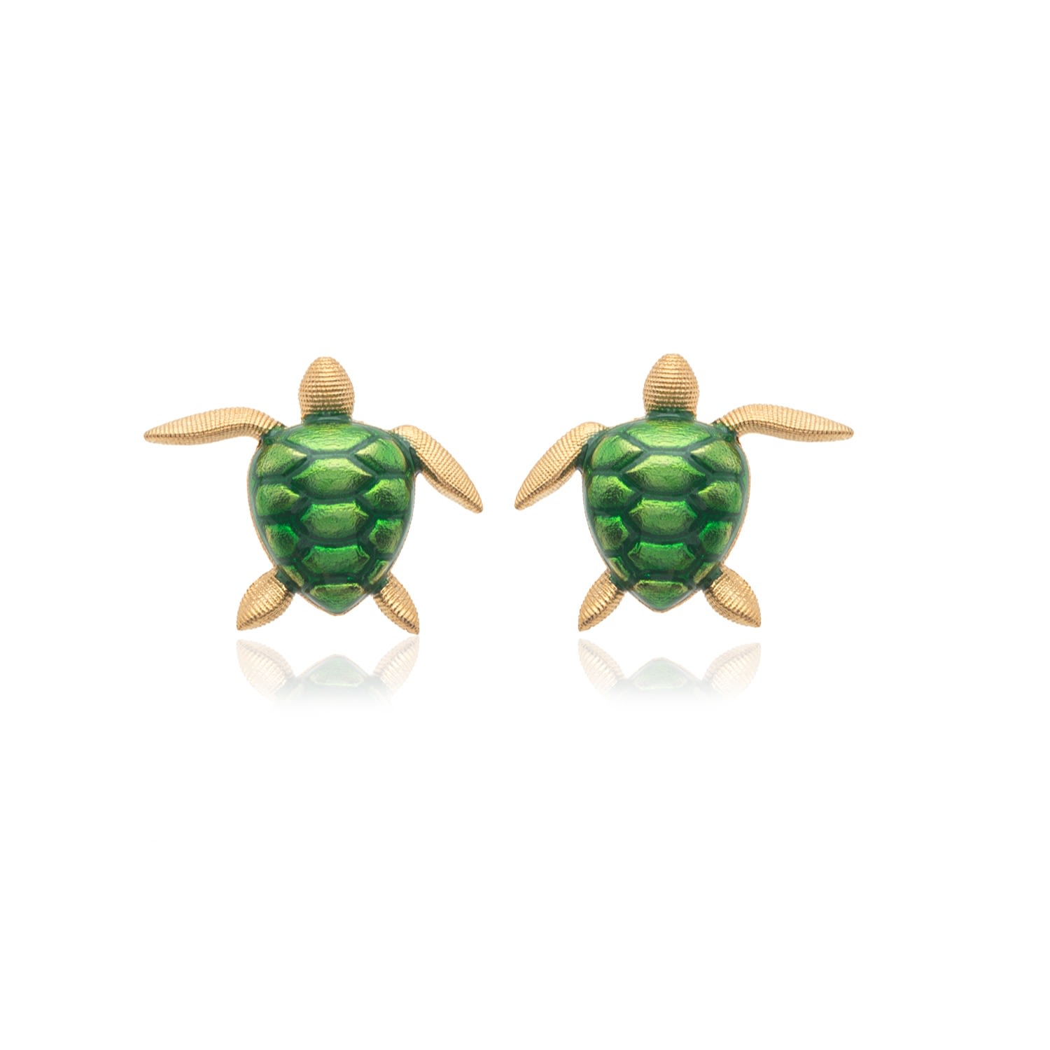Milou Jewelry Women's Green Sea Turtle Earrings In Green