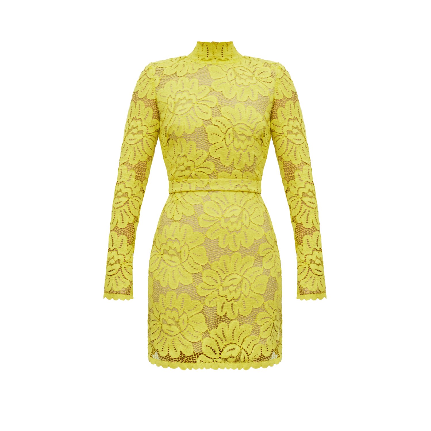 Undress Women's Green / Yellow / Orange Serin Mini Dress From Lime Green Lace