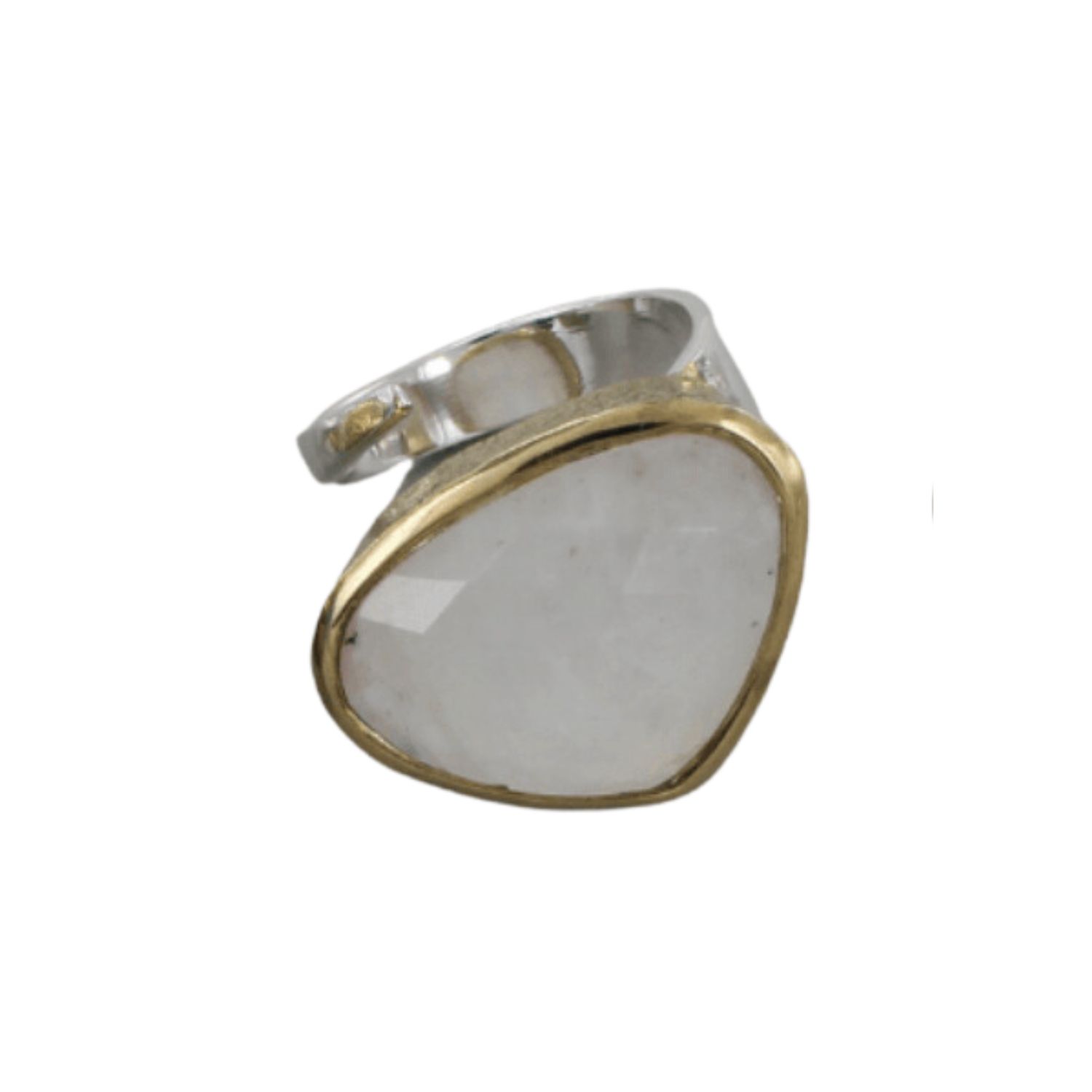 Reeves & Reeves Women's Silver / Gold Maharani Silver And Gold Plate Supersized Ring - Moonstone